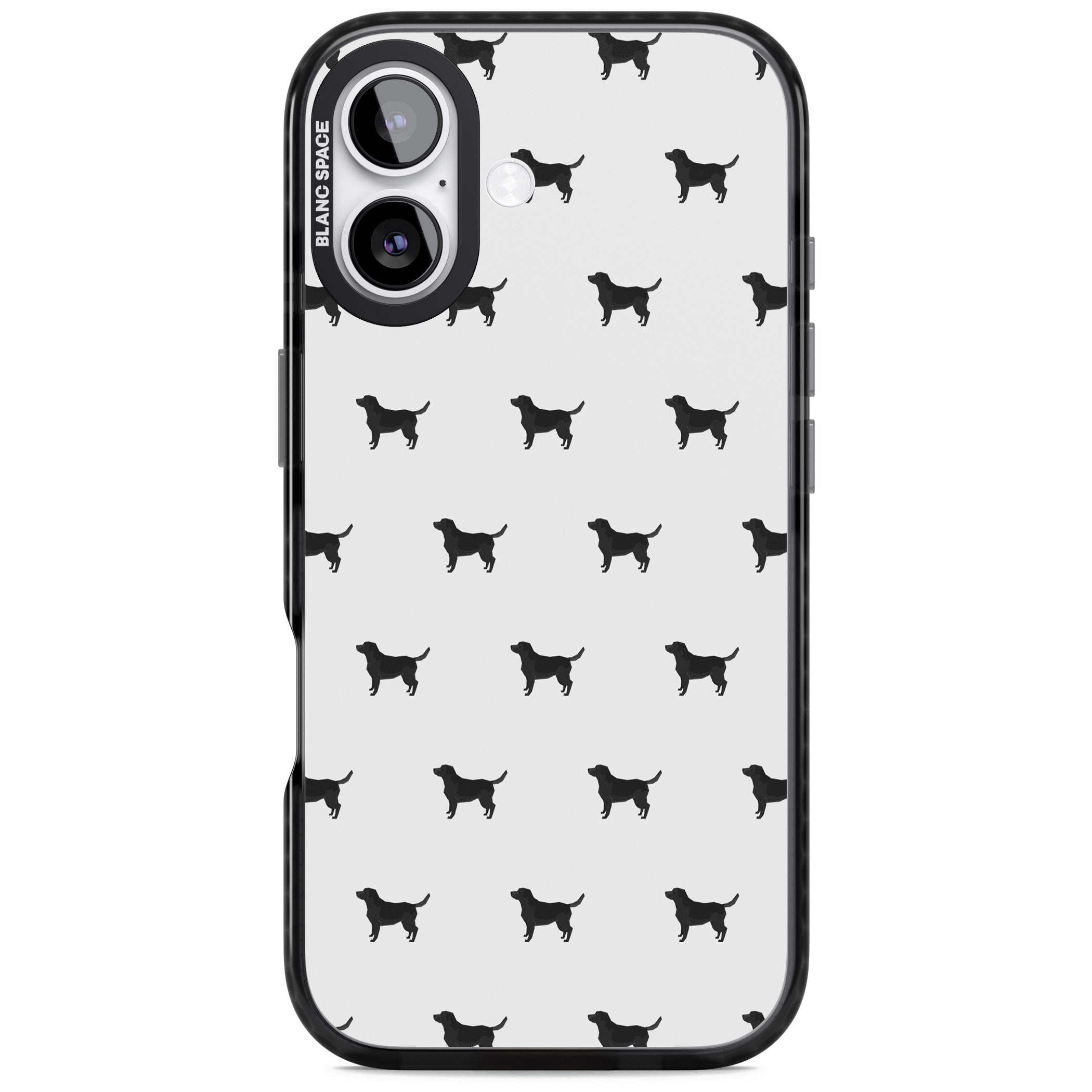 Black Labrador Spot Pattern iPhone 17 Impact Black Phone Case
