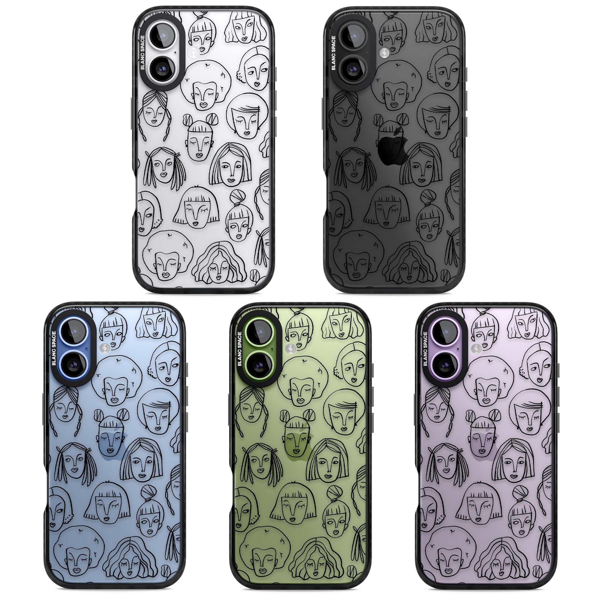 Doodle Face iPhone 17 Impact Black Phone Case APT Impact Protection
