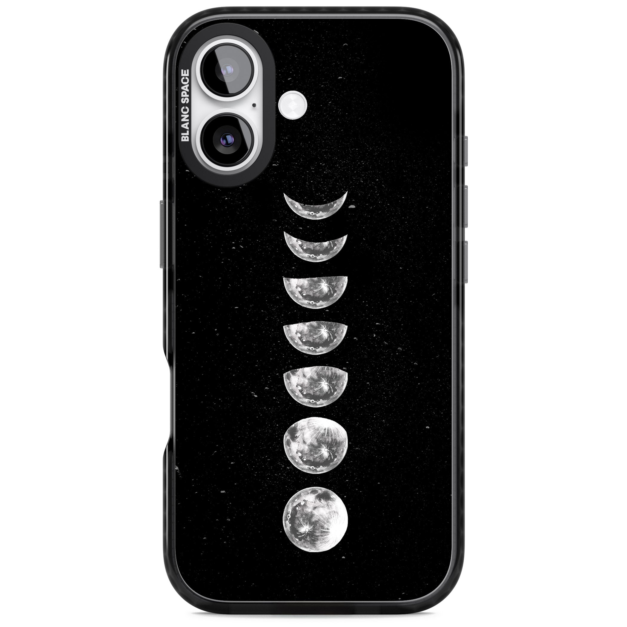 Light Watercolour Moons iPhone 17 Impact Black Phone Case