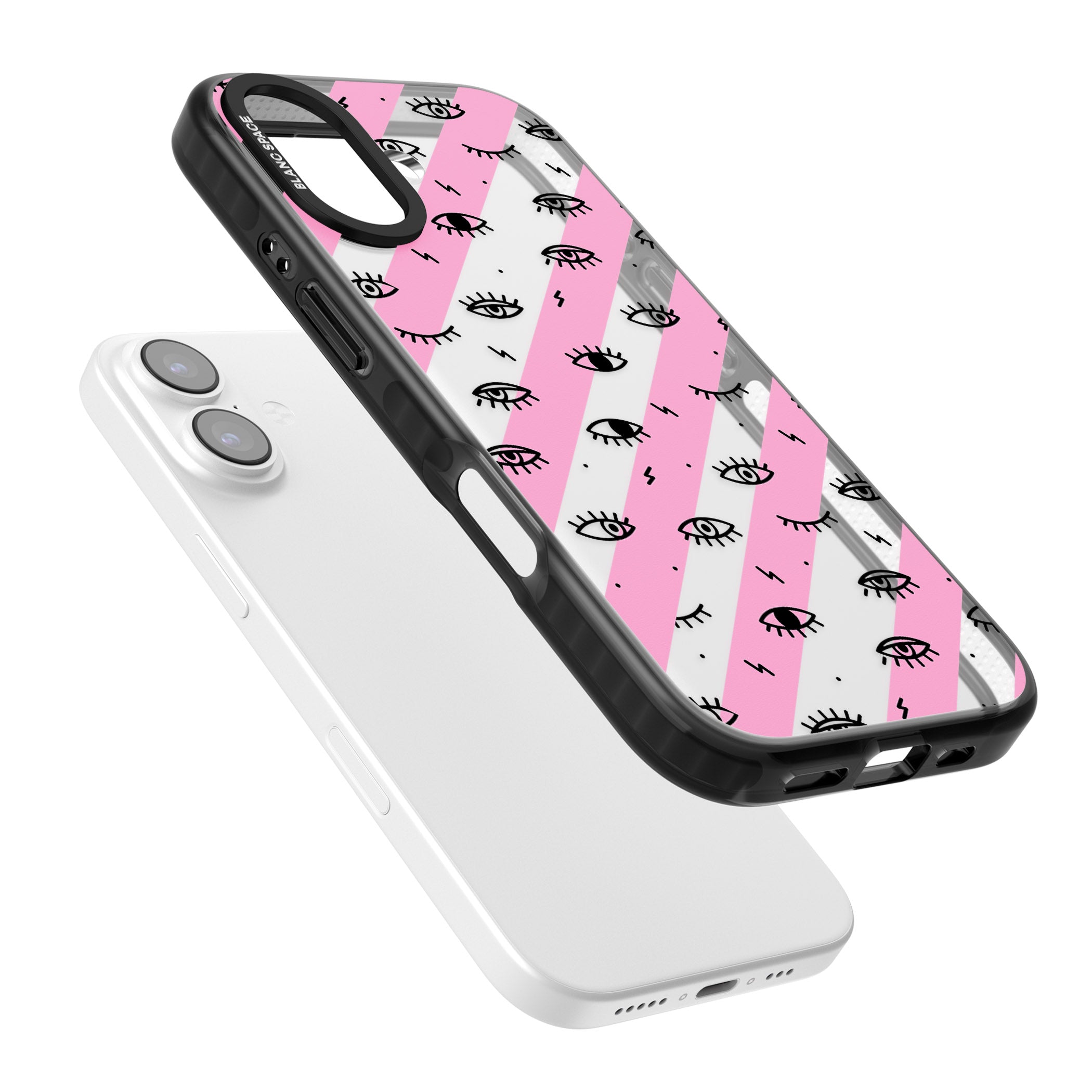 Pink Stripe Eyes iPhone 17 Impact Black Phone Case Colours