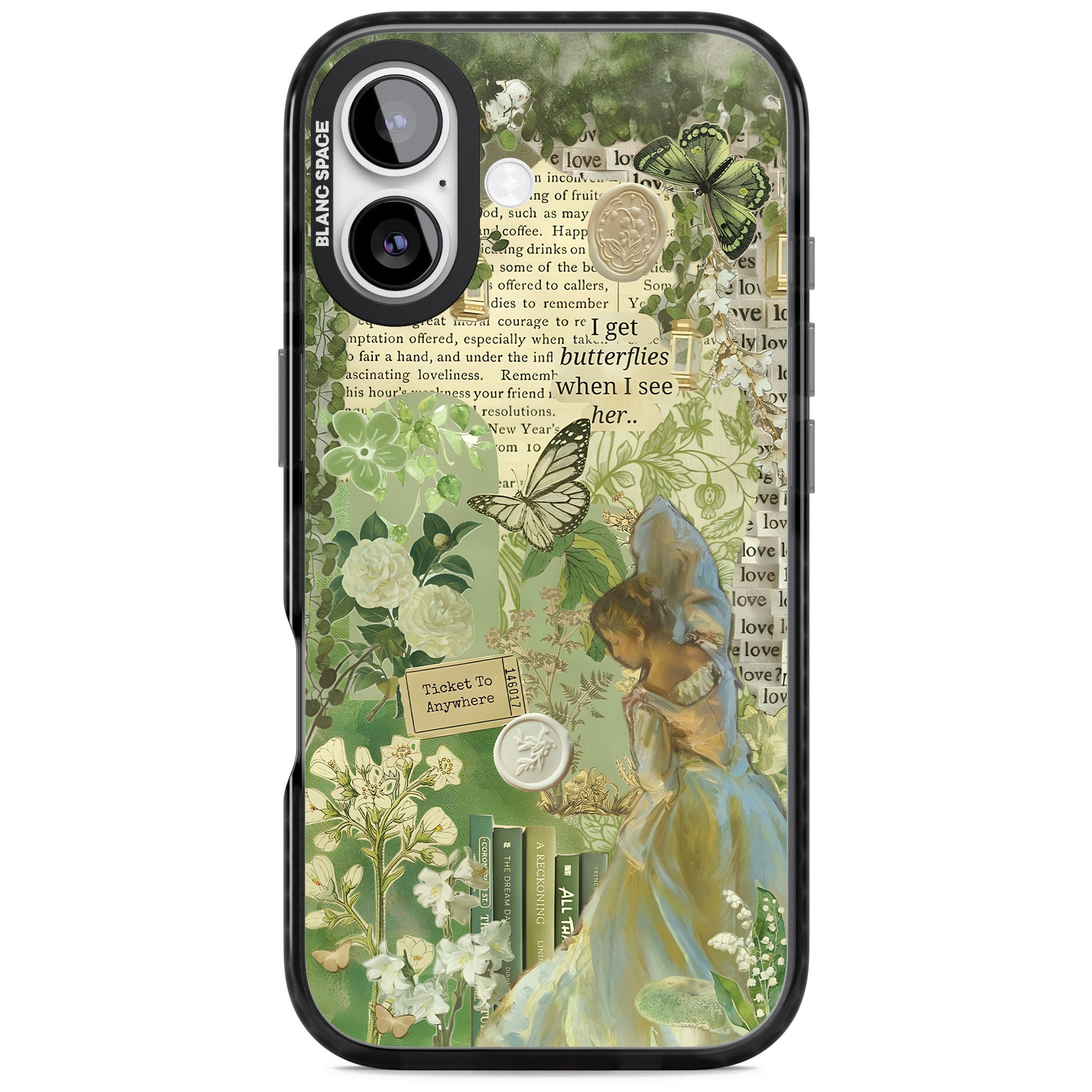 Vintage Green Fairy iPhone 17 Impact Black Phone Case