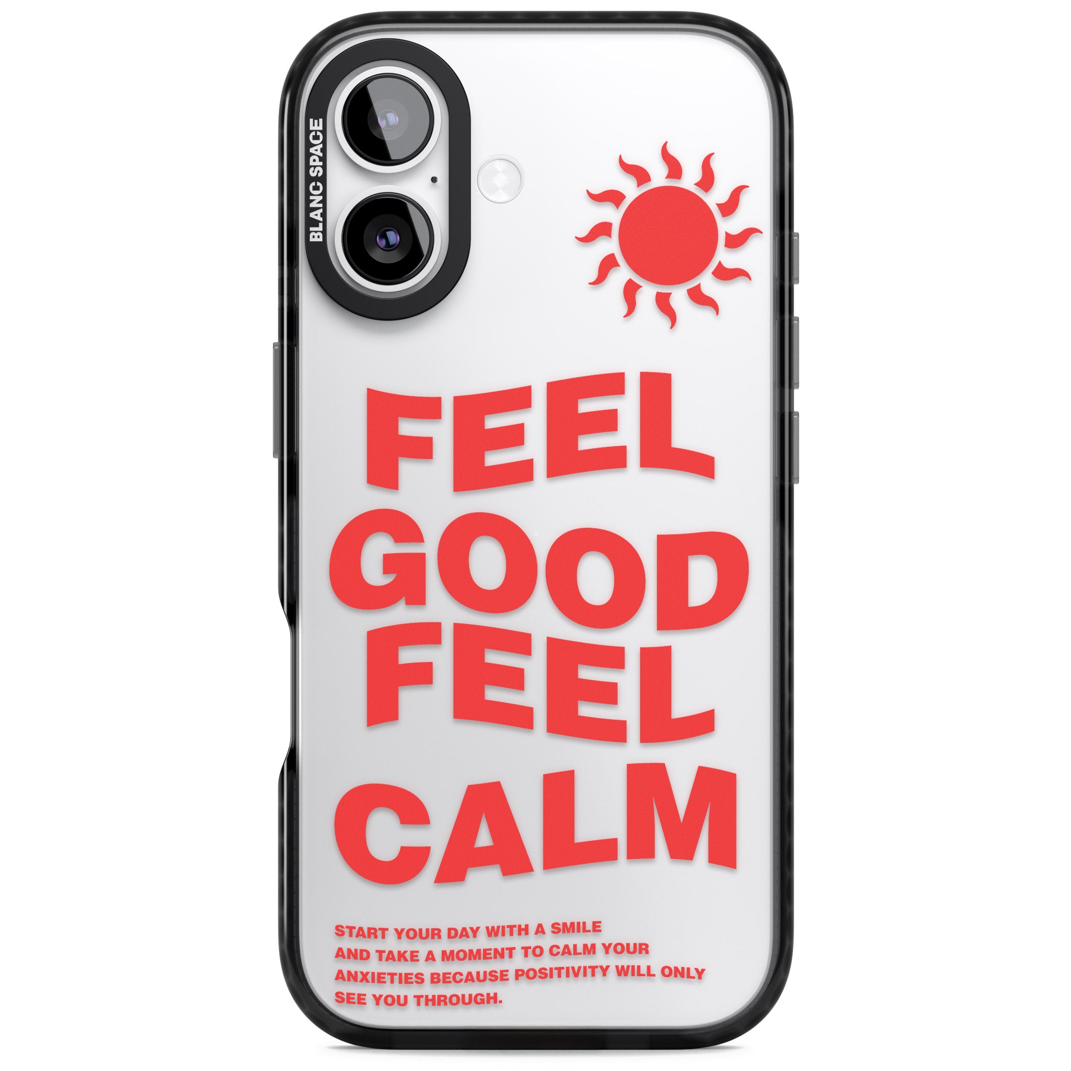Feel Good Feel Calm (Red) iPhone 17 Impact Black Phone Case