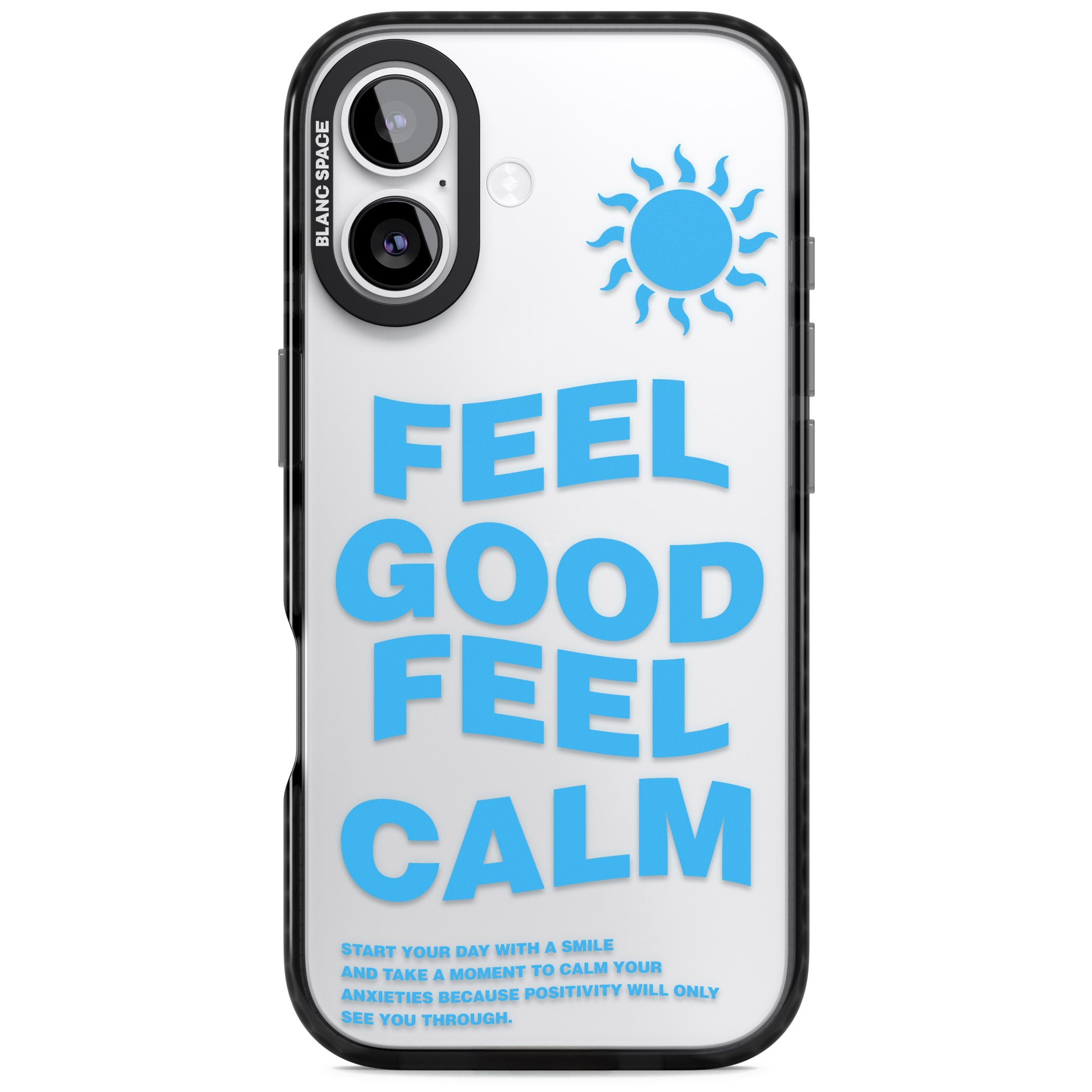 Feel Good Feel Calm (Blue) iPhone 17 Impact Black Phone Case