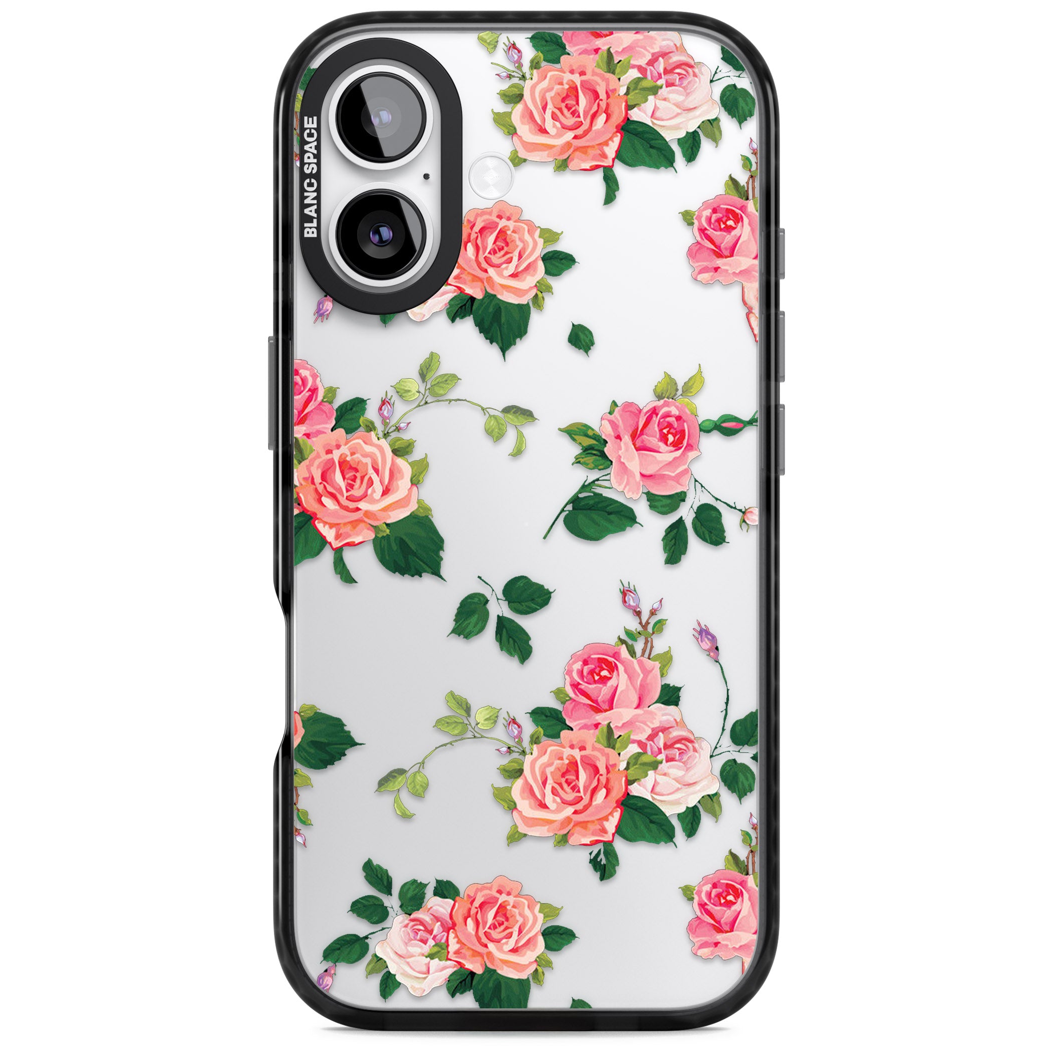 Pink Roses iPhone 17 Impact Black Phone Case