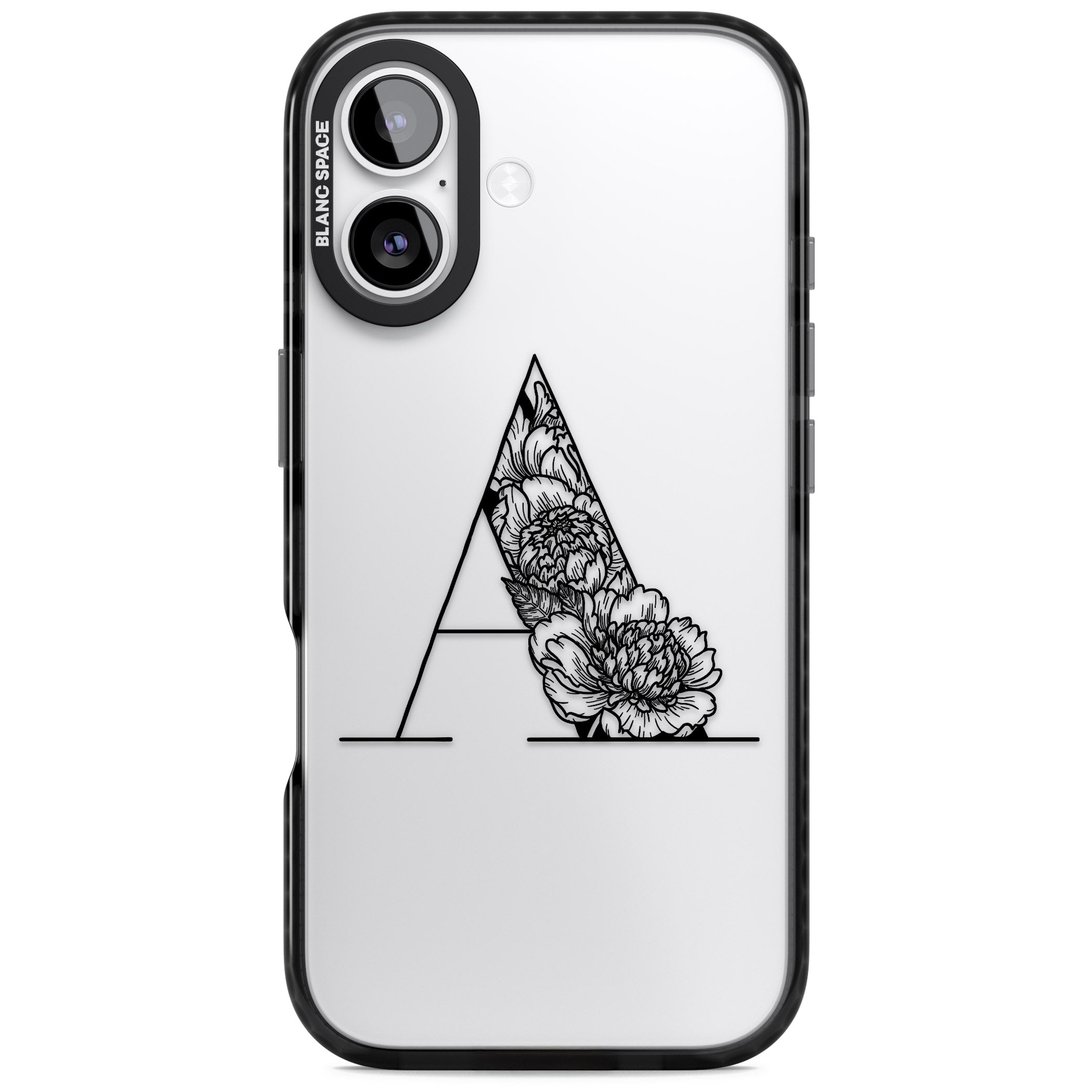 Personalised Floral Monogram iPhone 17 Impact Black Phone Case
