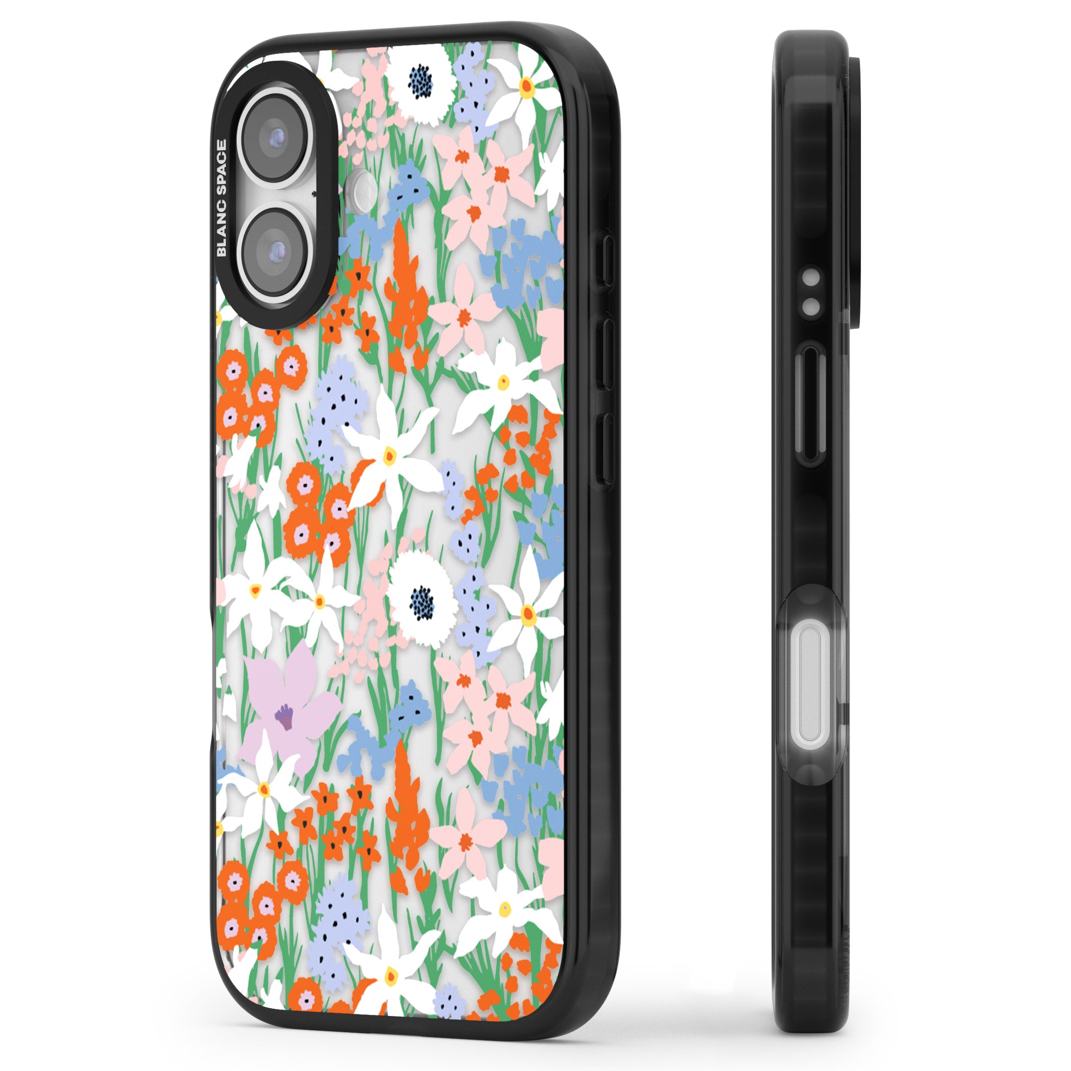 Floral Bouquet: Vibrant Blooms iPhone 17 Impact Black Phone Case Side Profile