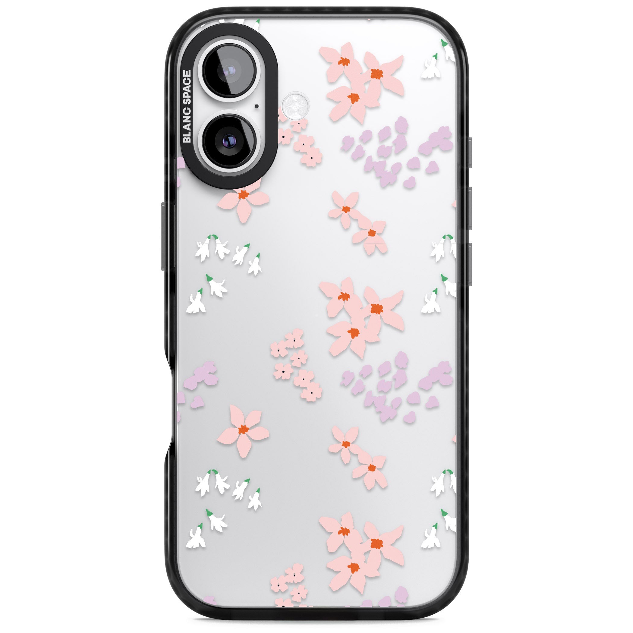 Pink & Purple Flower Mix iPhone 17 Impact Black Phone Case