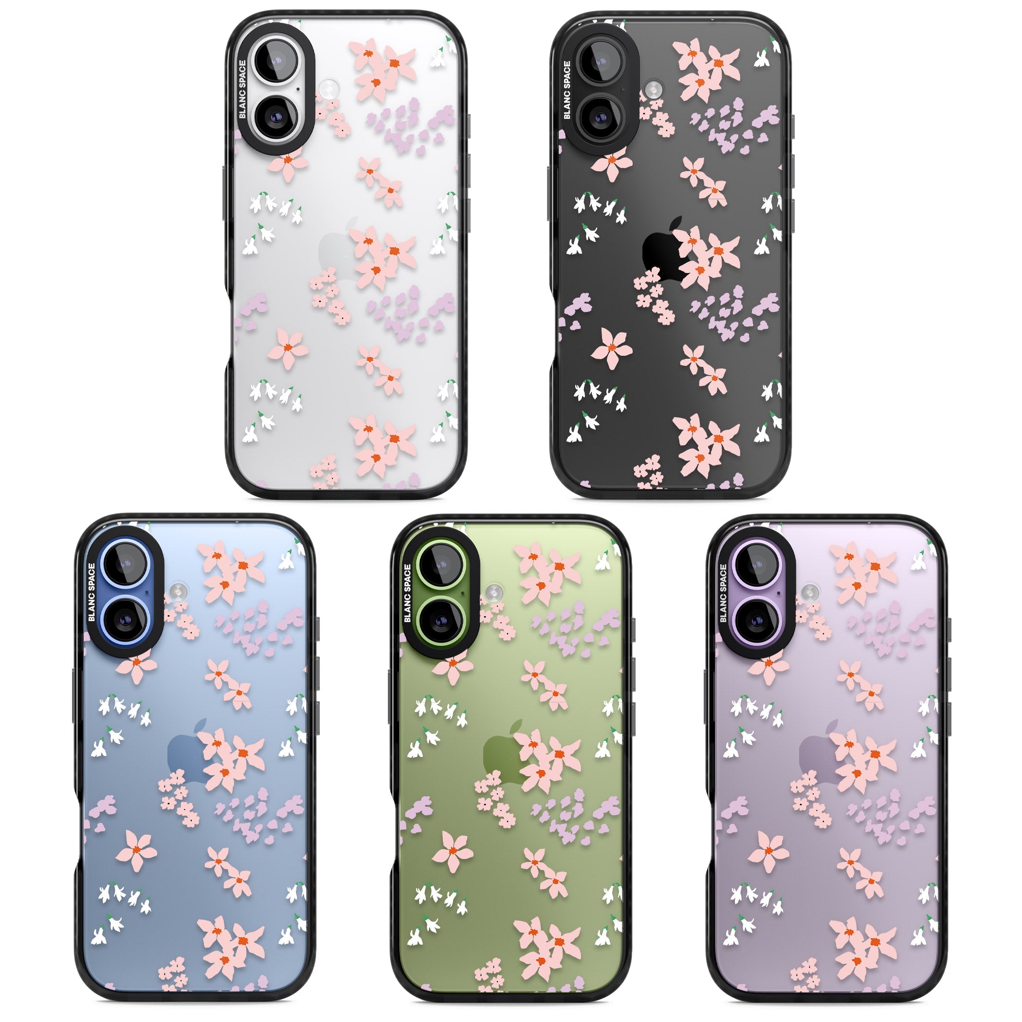 Pink & Purple Flower Mix iPhone 17 Impact Black Phone Case APT Impact Protection