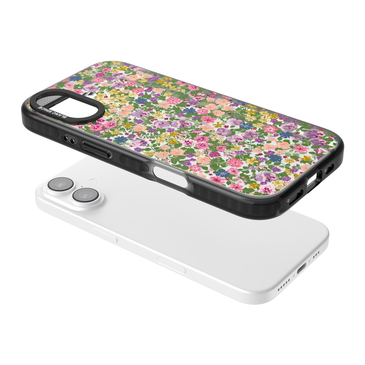 Lake Como Meadow iPhone 16 / iPhone 16 Plus / iPhone 17 Impact Black Phone Case angled