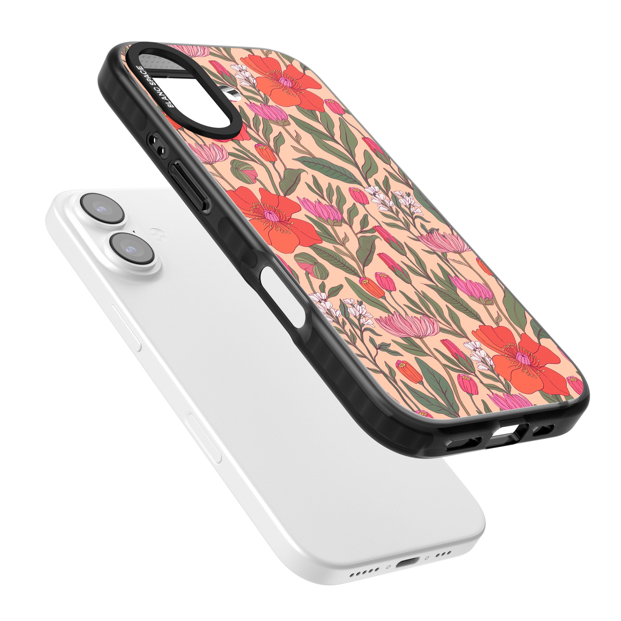 Peachy Floral Background iPhone 17 Impact Black Phone Case Colours