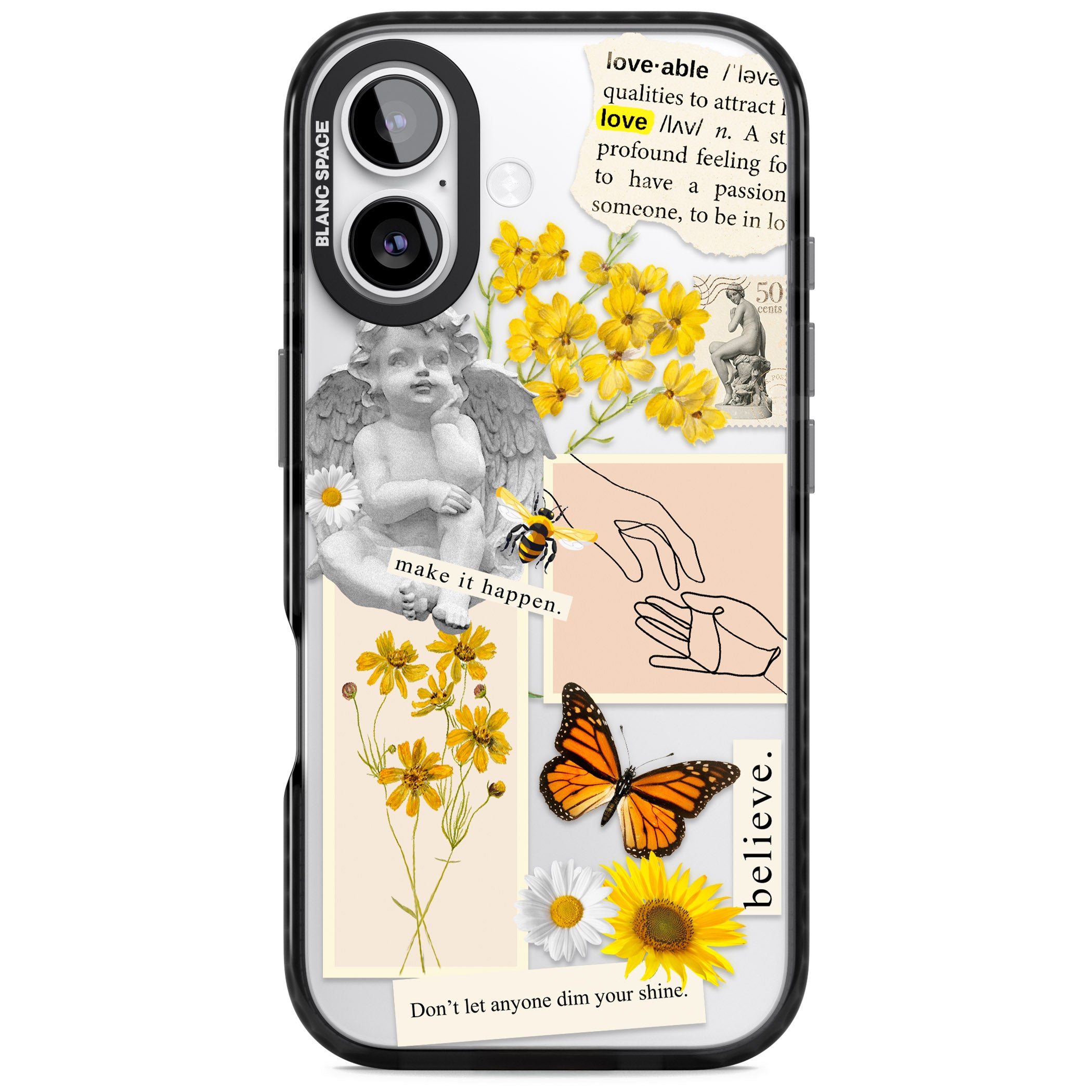 Vintage Wildflower Collage iPhone 17 Impact Black Phone Case