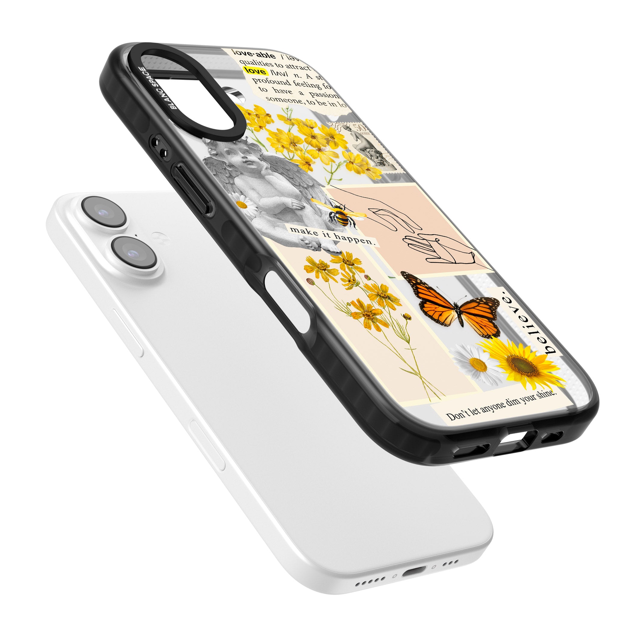 Vintage Wildflower Collage iPhone 17 Impact Black Phone Case Colours