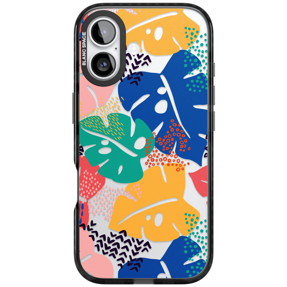 Vibrant Leaves iPhone 16 / iPhone 16 Plus / iPhone 17 Impact Black Phone Case front