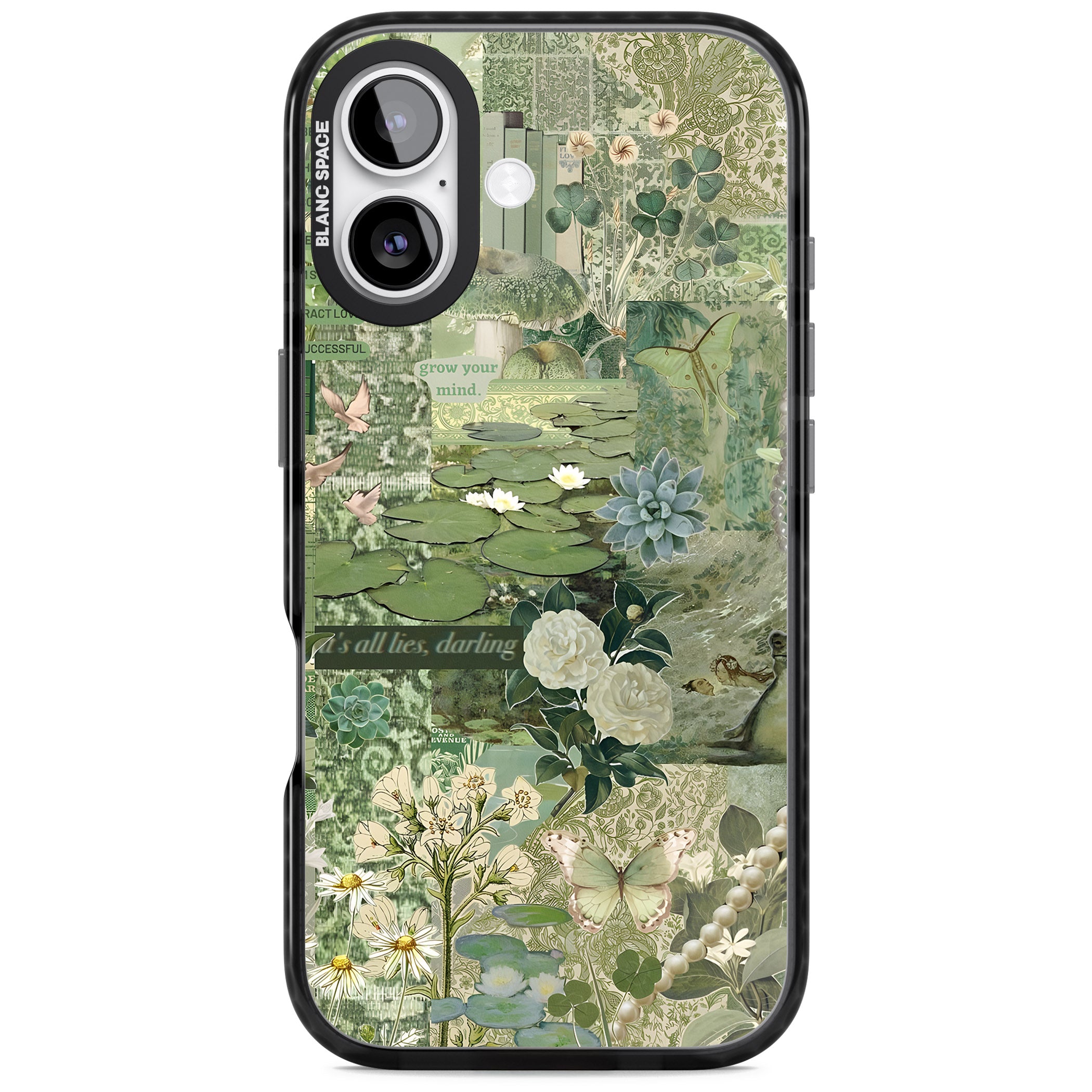 Sage Collage iPhone 17 Impact Black Phone Case