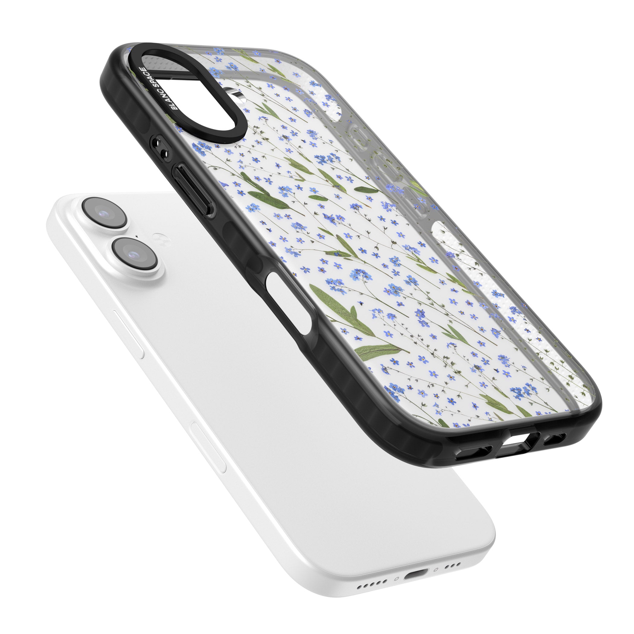 Blue Meadow Floral iPhone 17 Impact Black Phone Case Colours