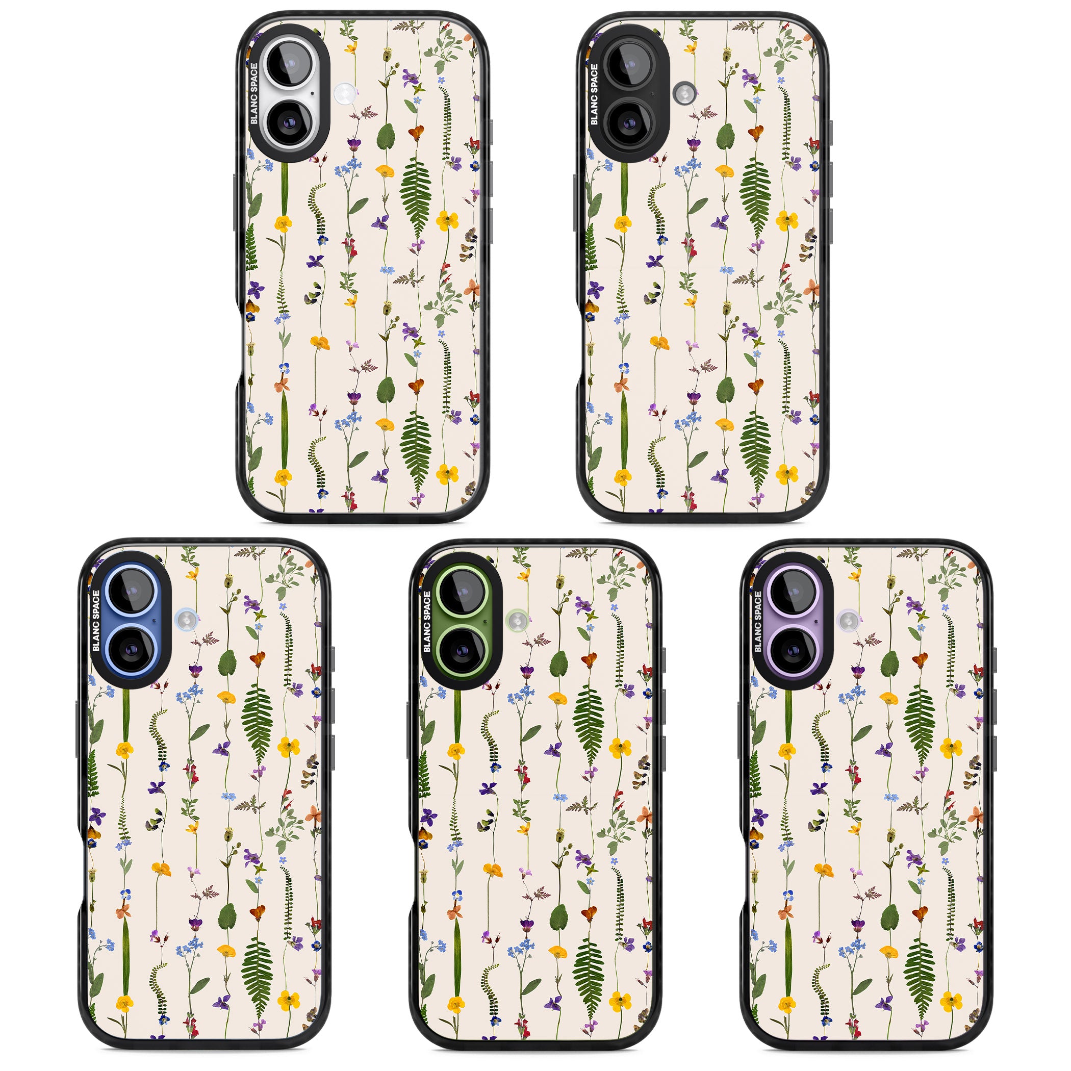 Wildflower Vertical iPhone 17 Impact Black Phone Case APT Impact Protection