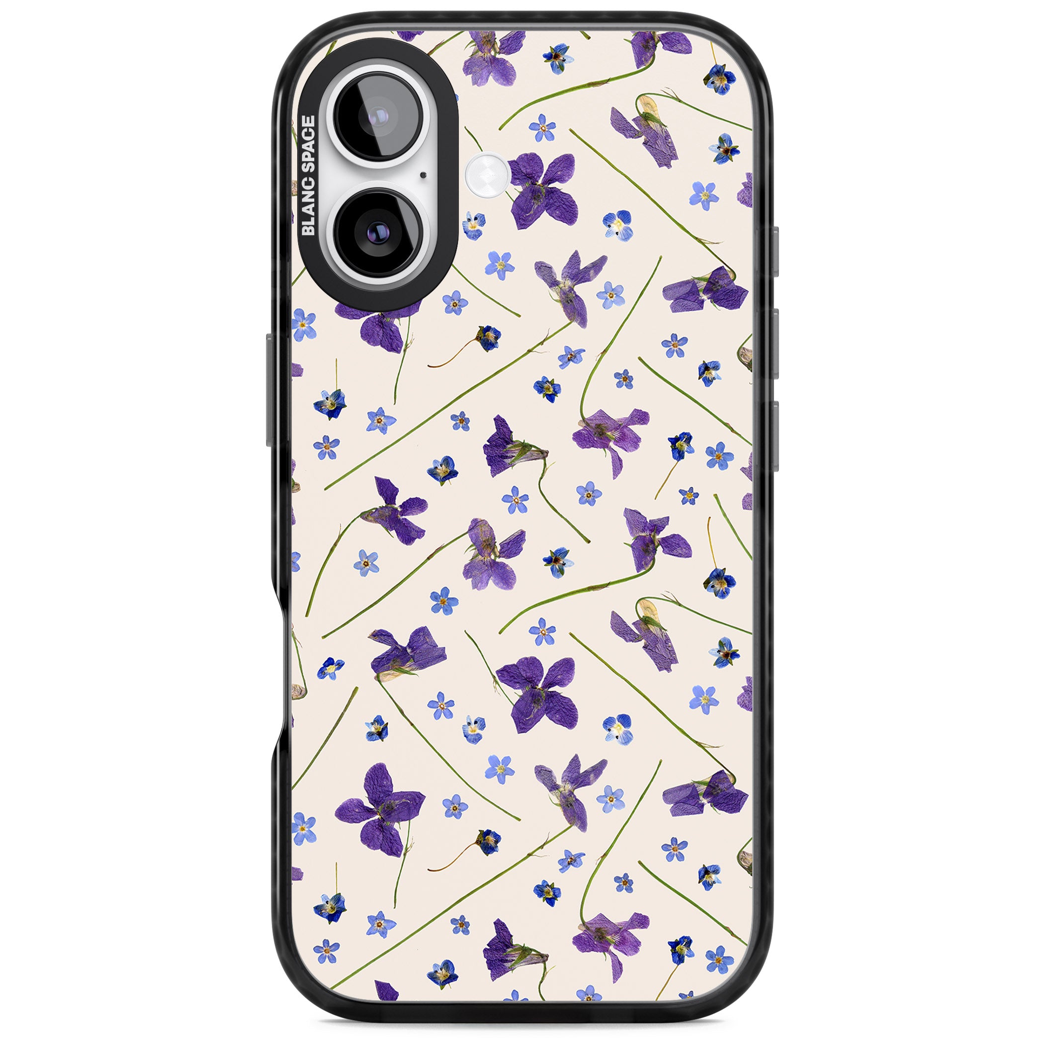 Violet Floral Dream Cream iPhone 17 Impact Black Phone Case