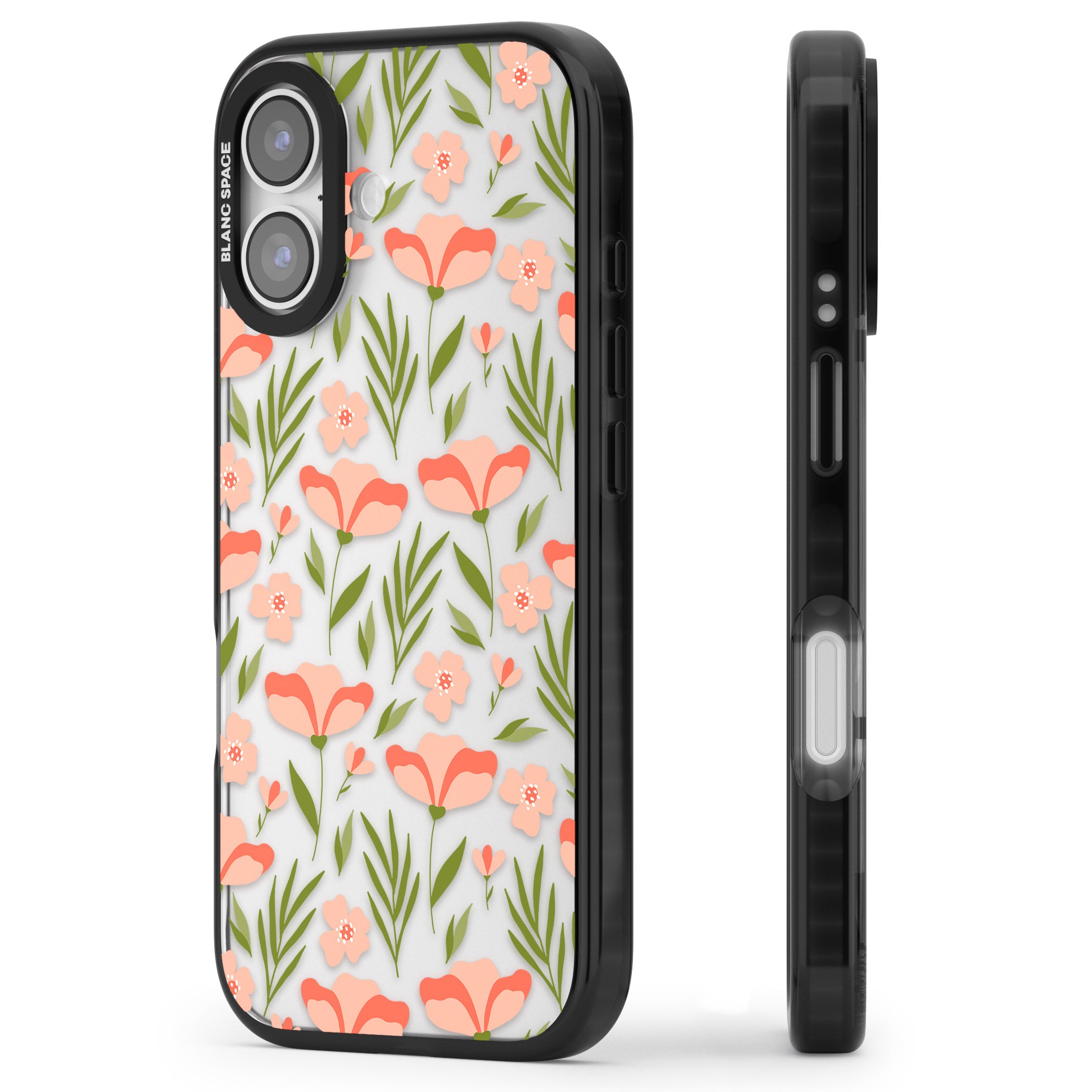 Blossom Bloom iPhone 17 Impact Black Phone Case Side Profile