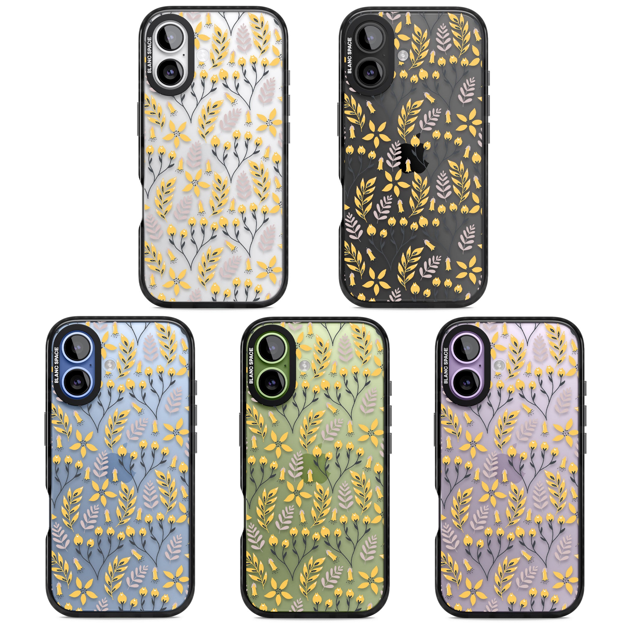 Yellow Floral Vibrance iPhone 17 Impact Black Phone Case APT Impact Protection