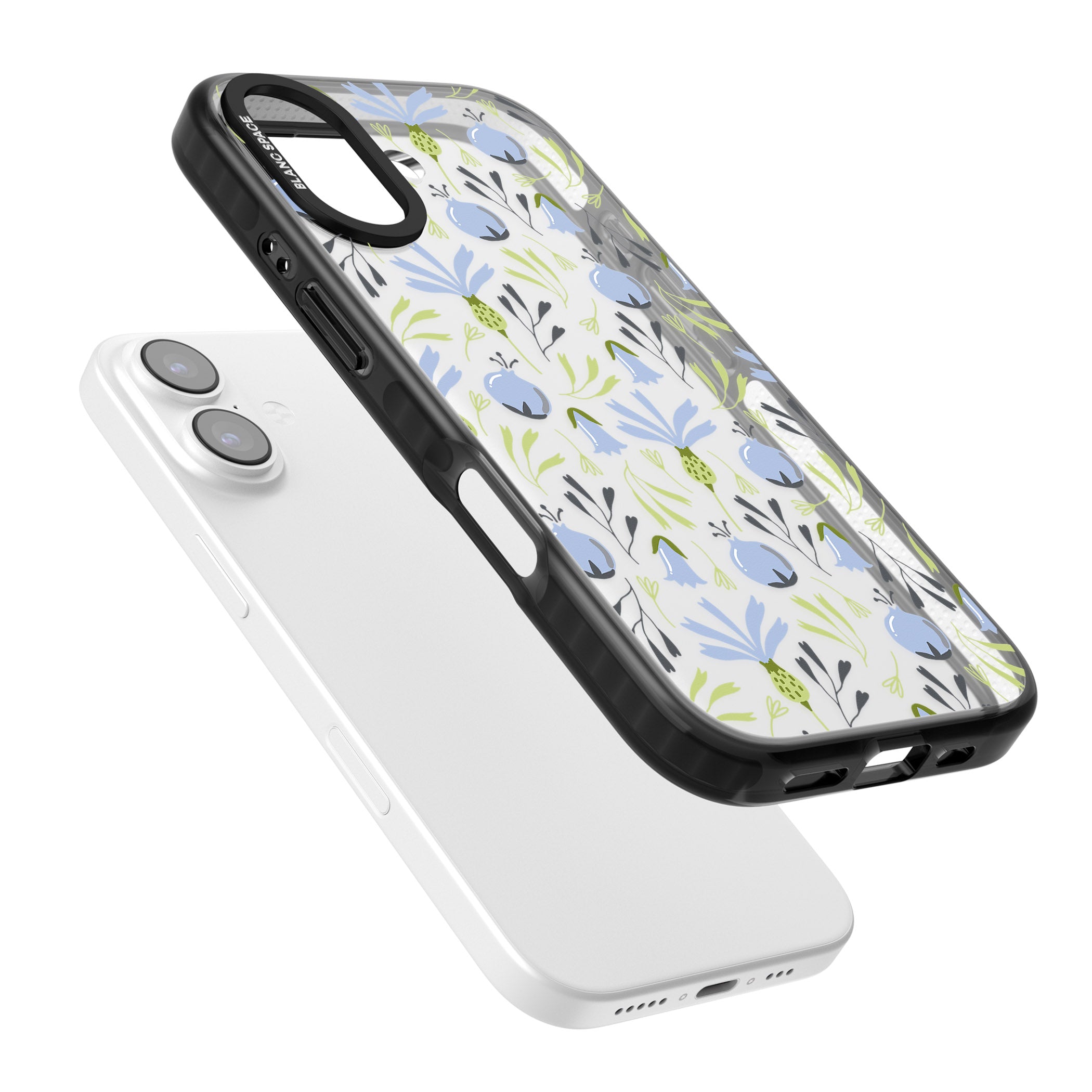 Blue Flora Bloom iPhone 17 Impact Black Phone Case Colours