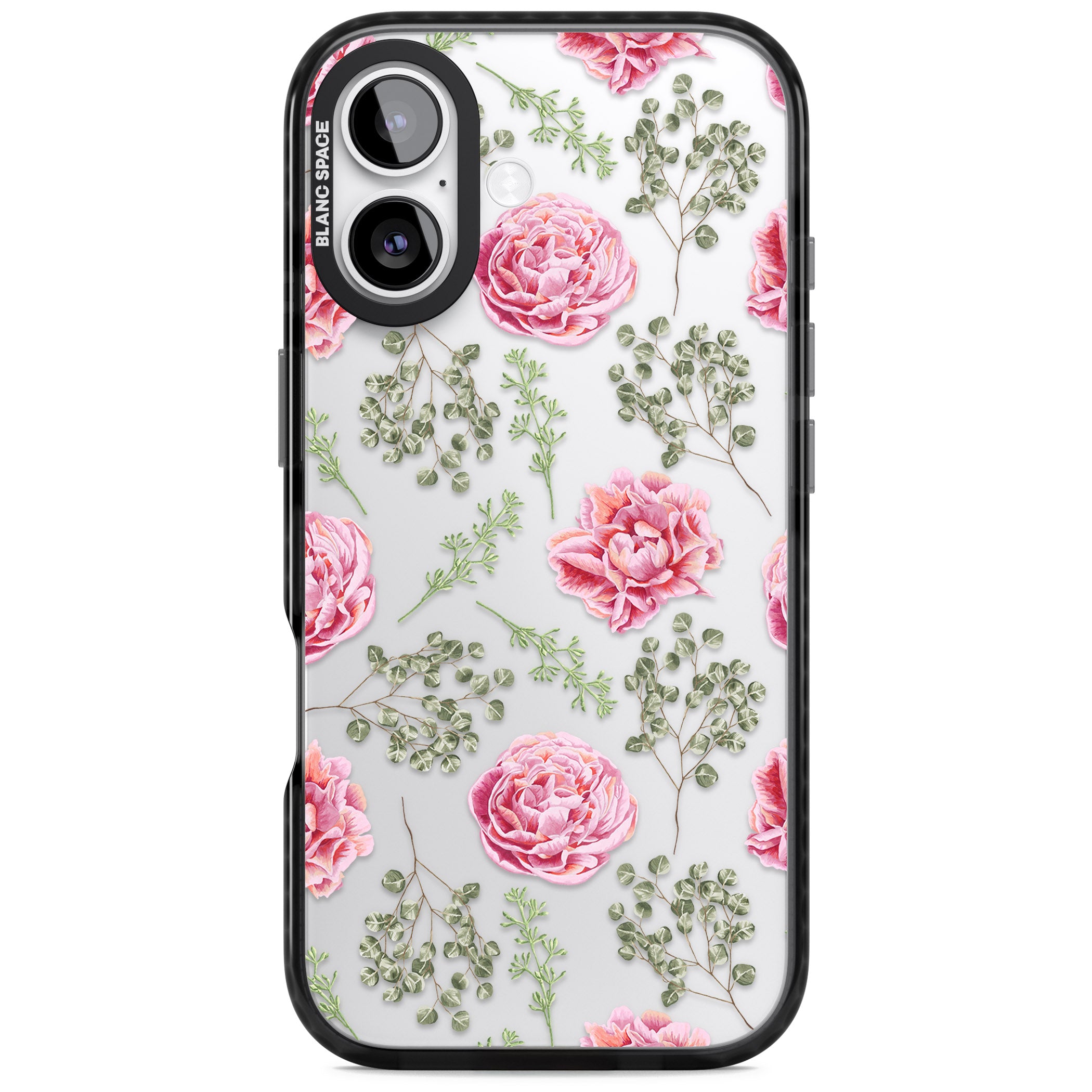 Roses & Eucalyptus Floral iPhone 17 Impact Black Phone Case