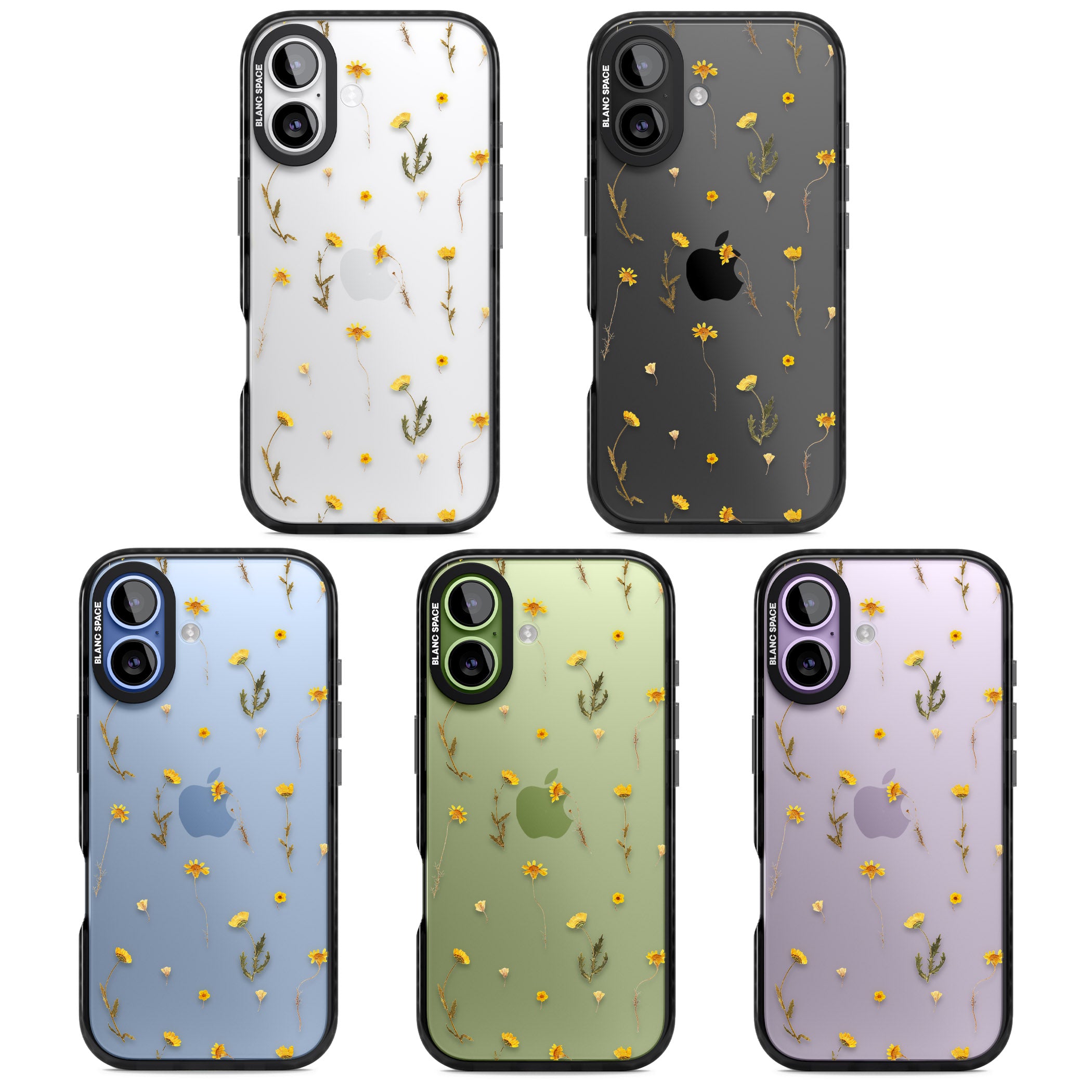 Yellow Wildflower iPhone 17 Impact Black Phone Case APT Impact Protection