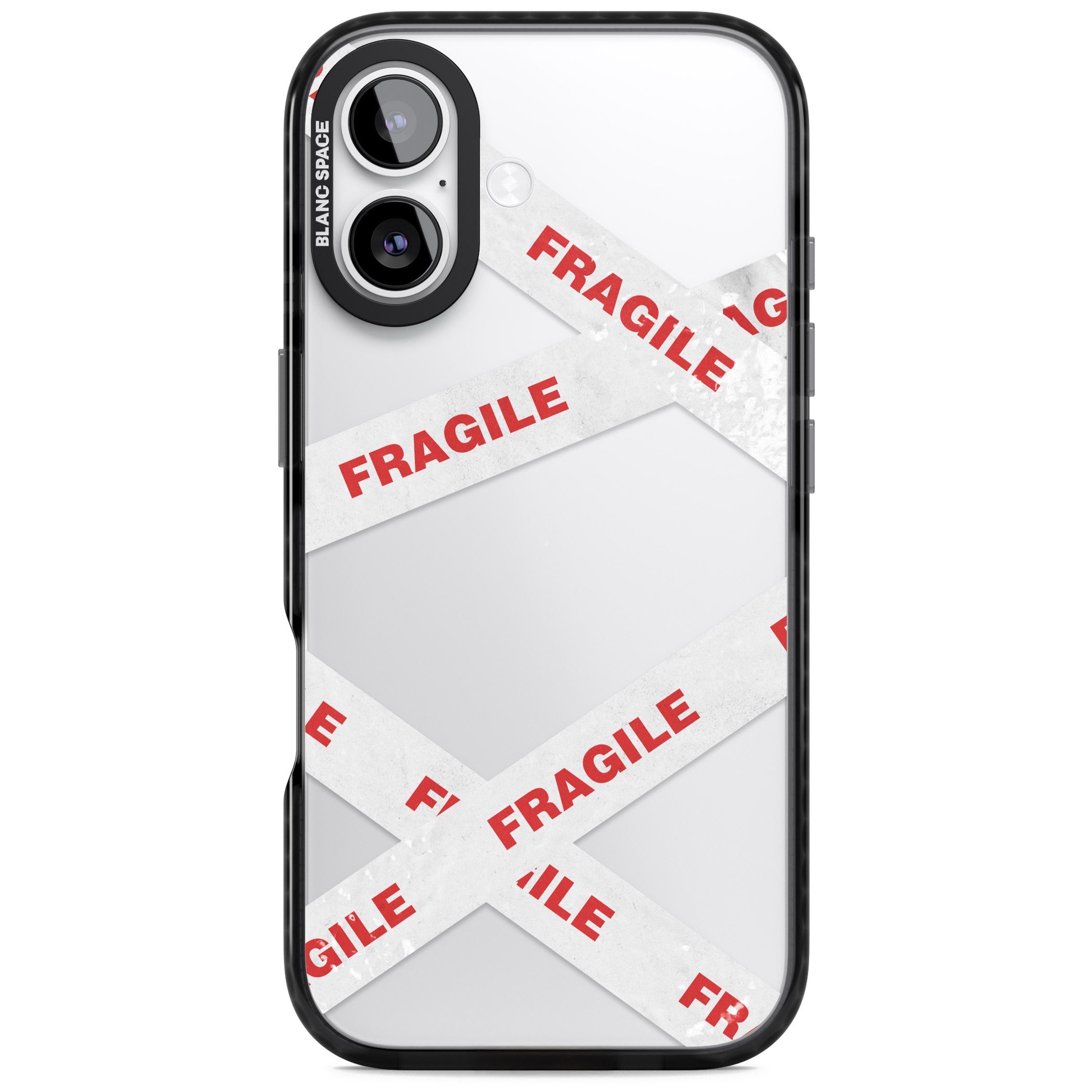 Fragile Tape iPhone 17 Impact Black Phone Case