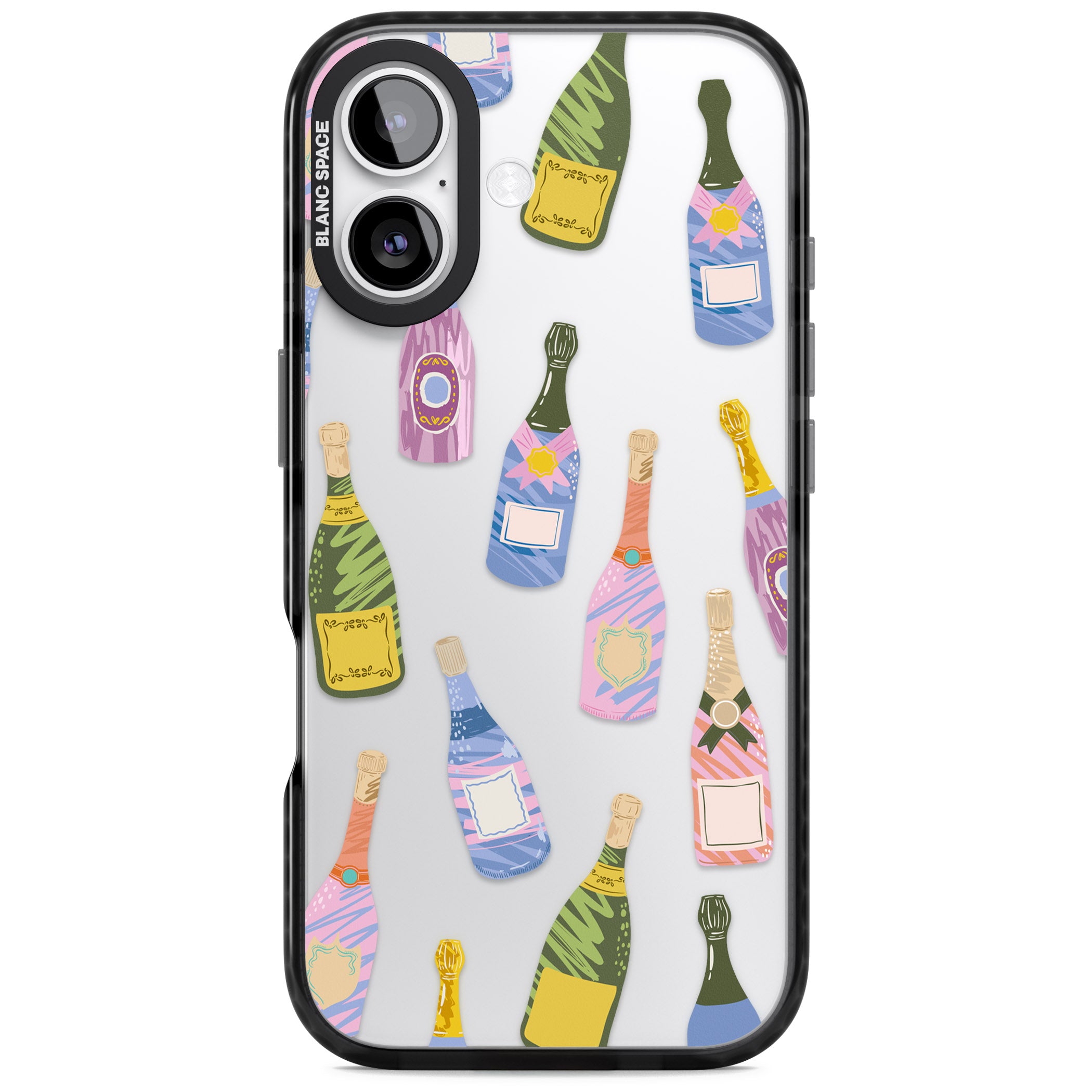 Champagne Pattern iPhone 17 Impact Black Phone Case