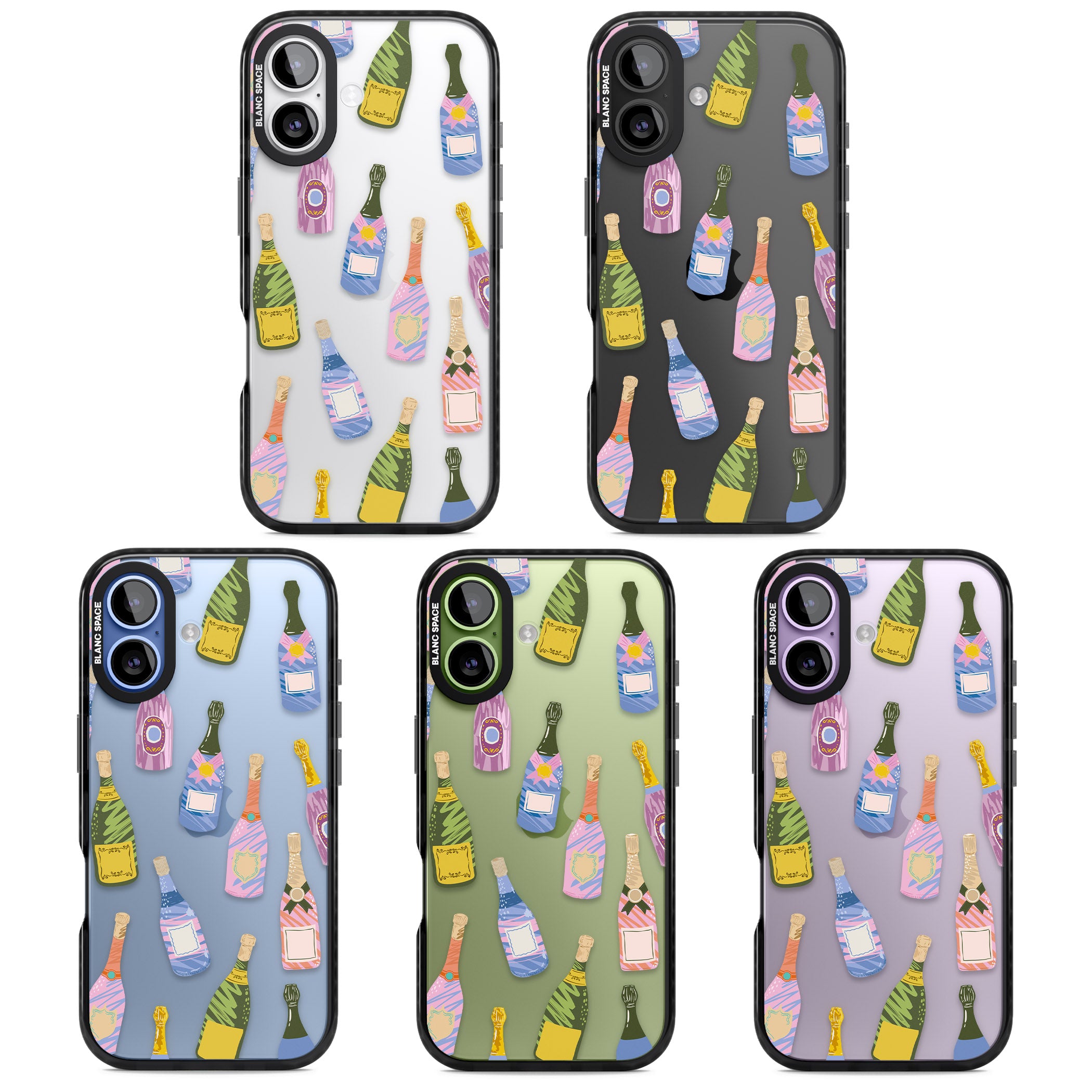 Champagne Pattern iPhone 17 Impact Black Phone Case APT Impact Protection