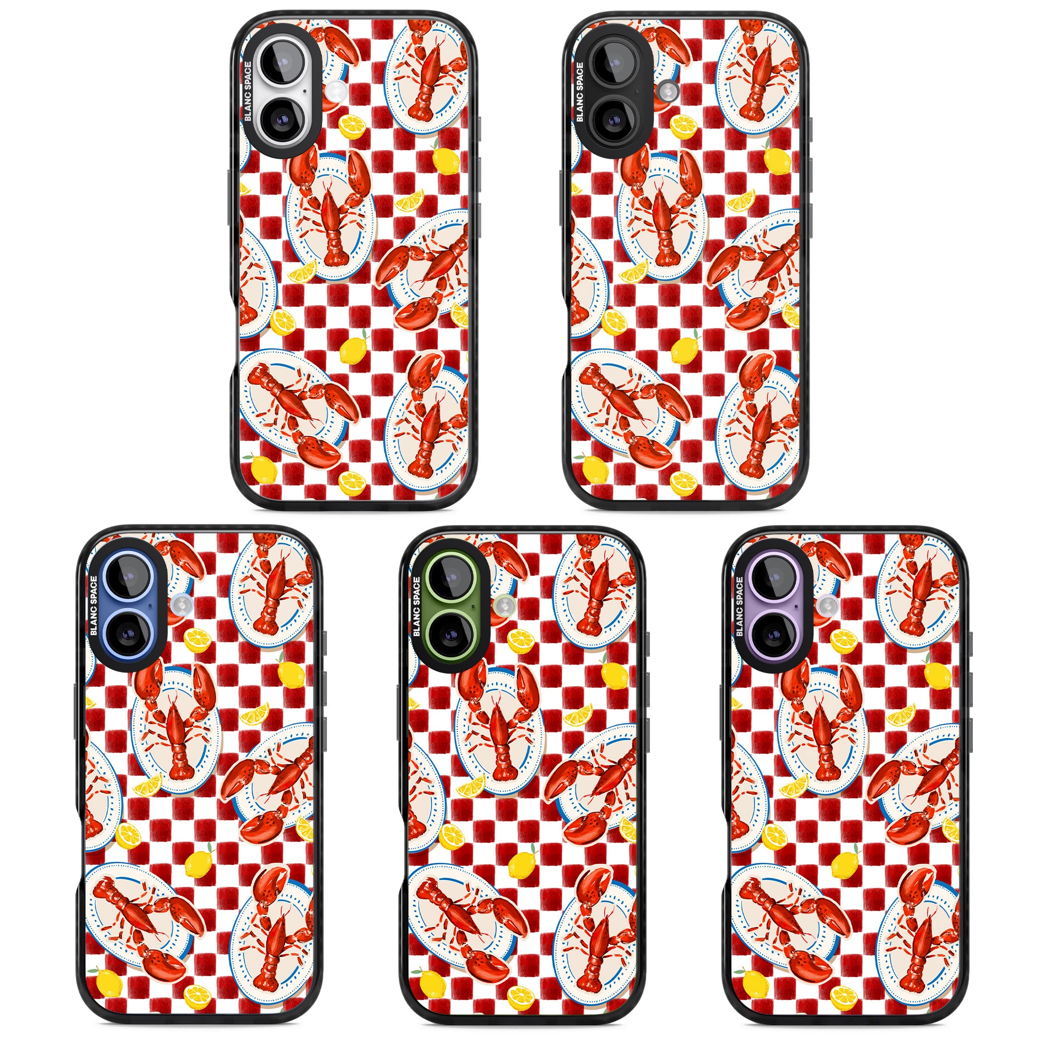 Red Lobster Checkered iPhone 17 Impact Black Phone Case APT Impact Protection