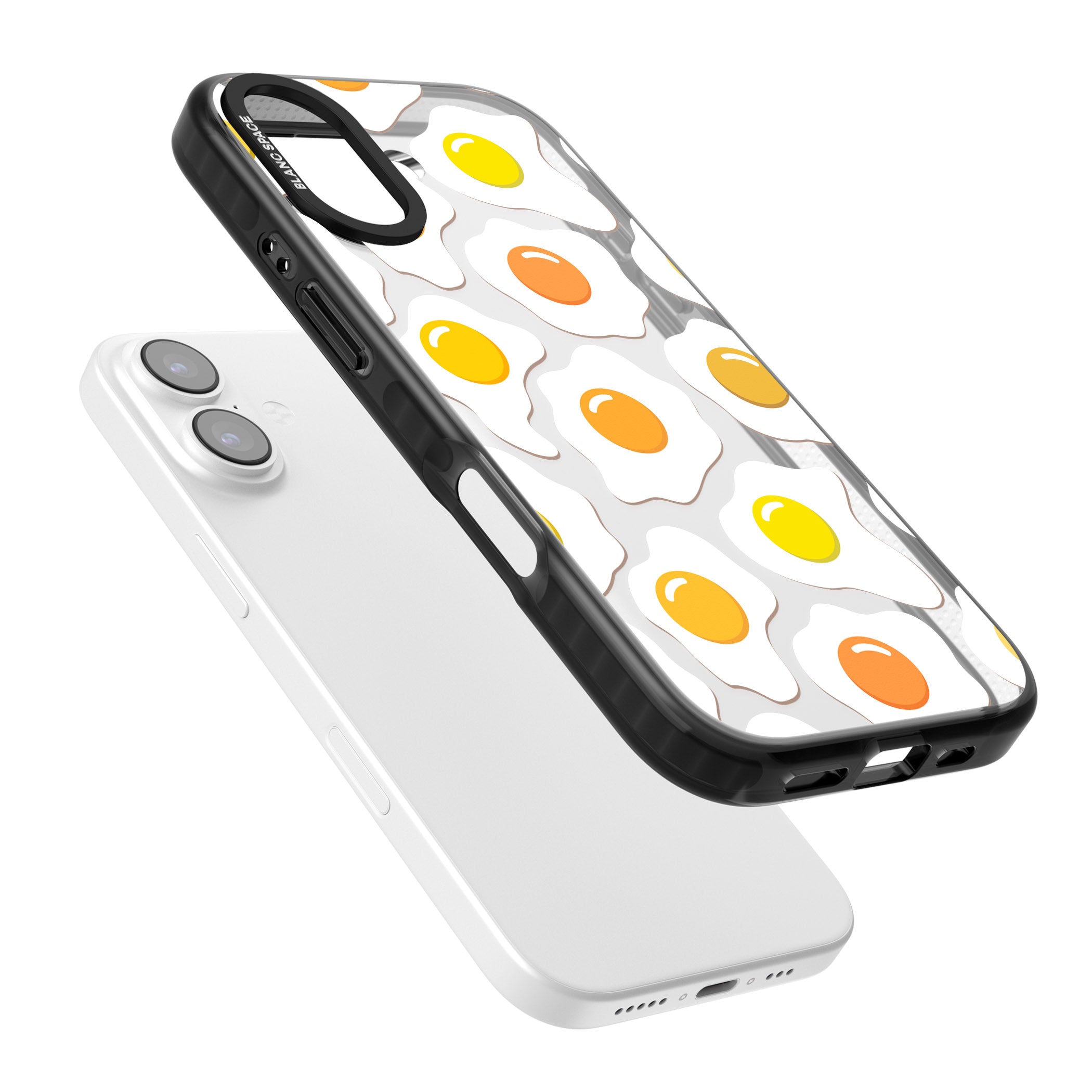 Fried Egg Pattern iPhone 17 Impact Black Phone Case Colours