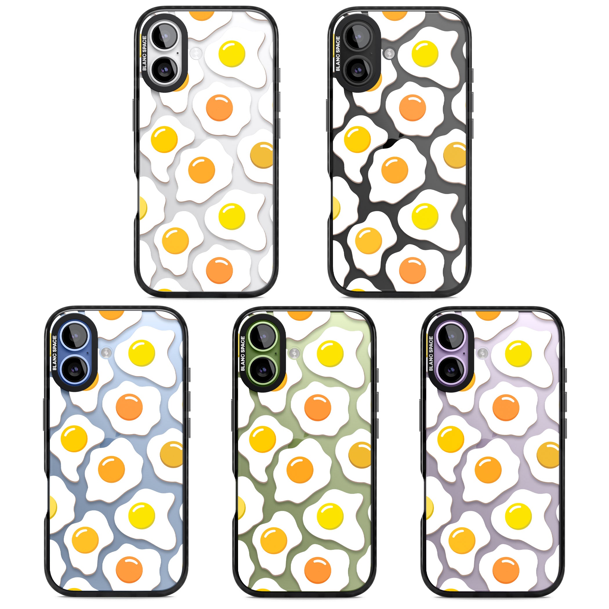 Fried Egg Pattern iPhone 17 Impact Black Phone Case APT Impact Protection