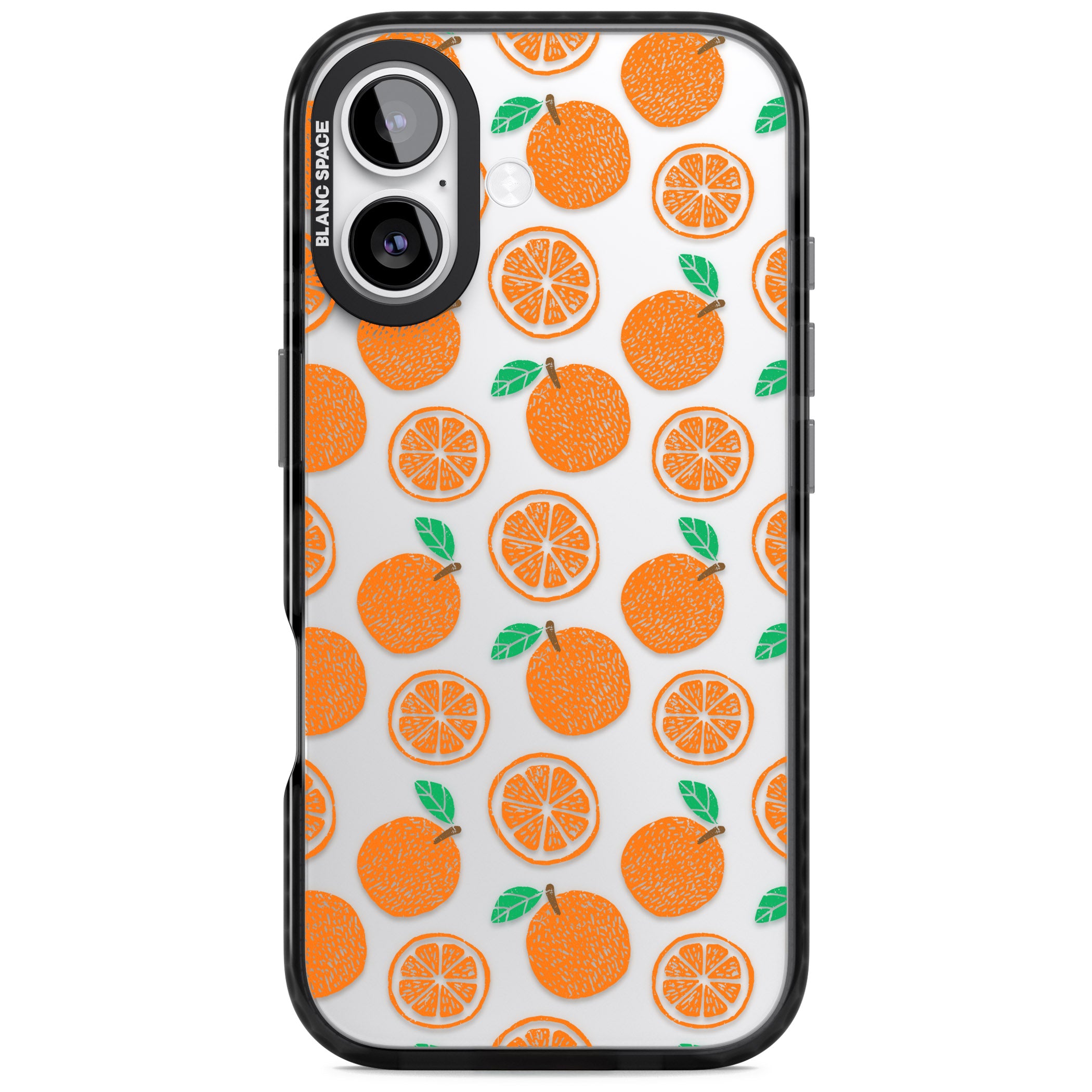 Orange Pattern iPhone 17 Impact Black Phone Case