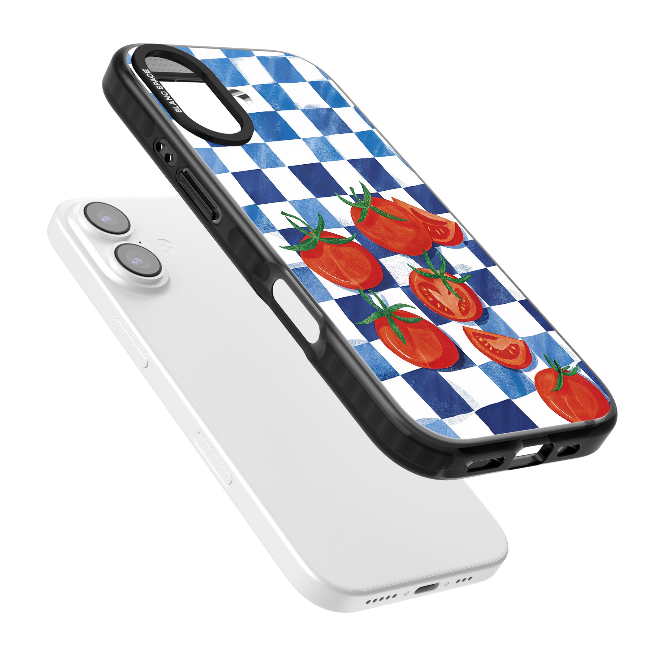 Blue Picnic Blanket & Tomatoes iPhone 17 Impact Black Phone Case Colours