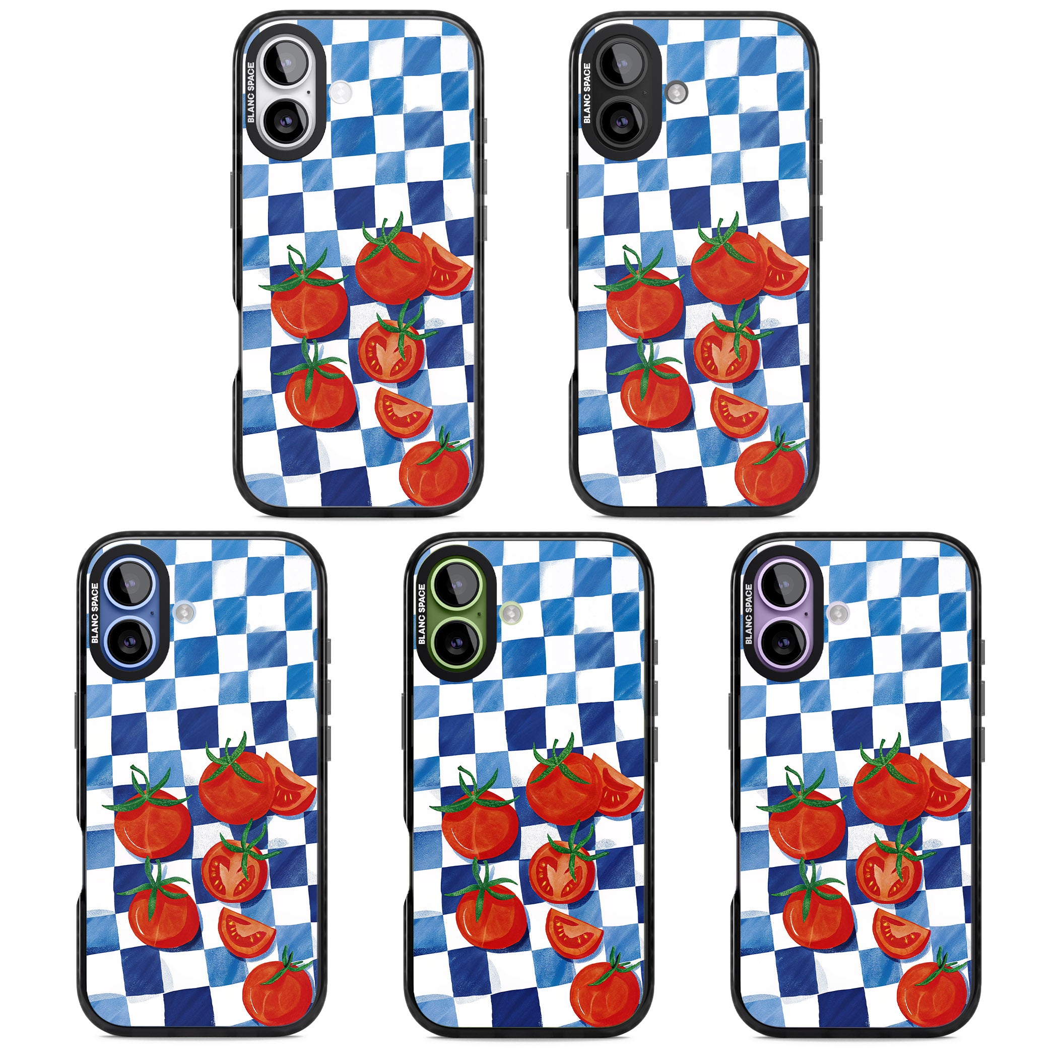 Blue Picnic Blanket & Tomatoes iPhone 17 Impact Black Phone Case APT Impact Protection