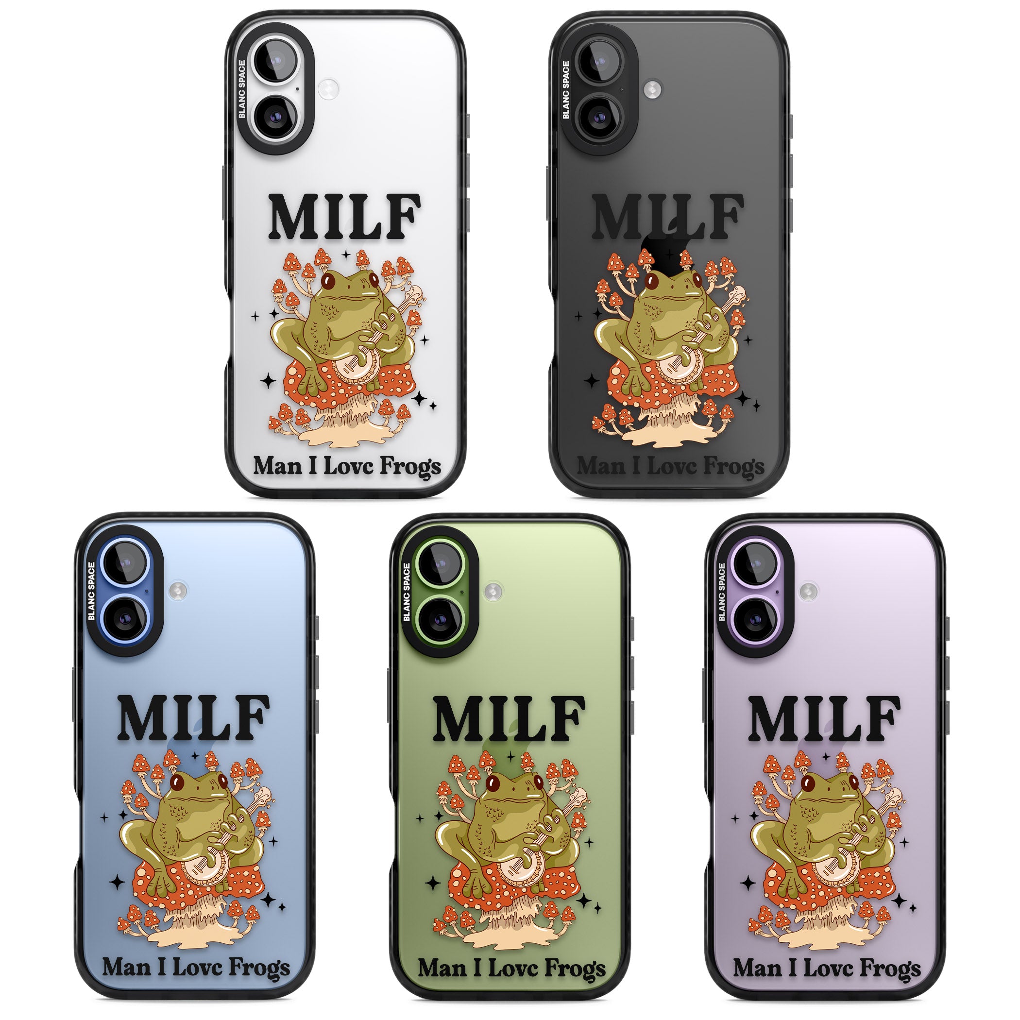 Man I Love Frogs iPhone 17 Impact Black Phone Case APT Impact Protection