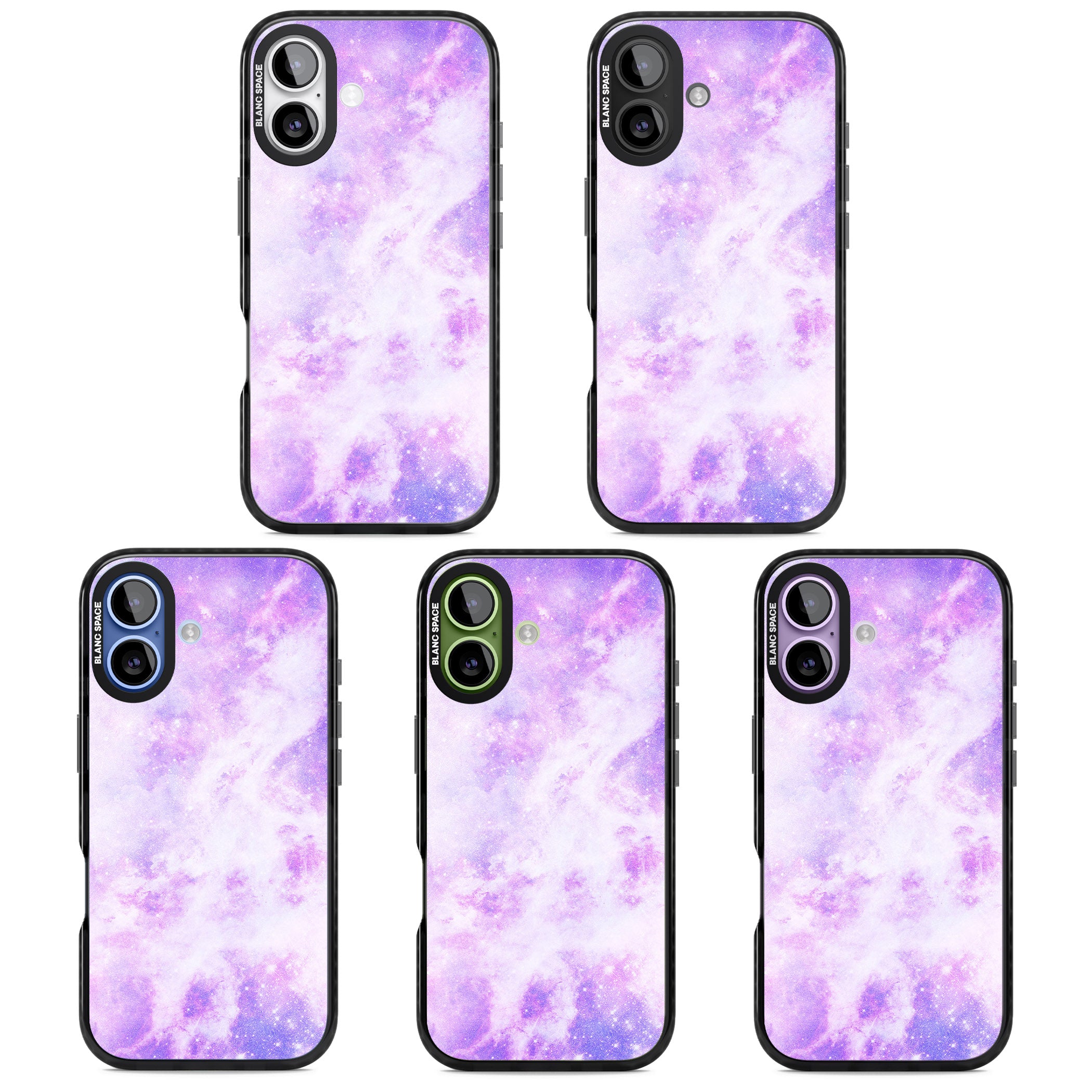 Purple Galaxy Vibes iPhone 17 Impact Black Phone Case APT Impact Protection