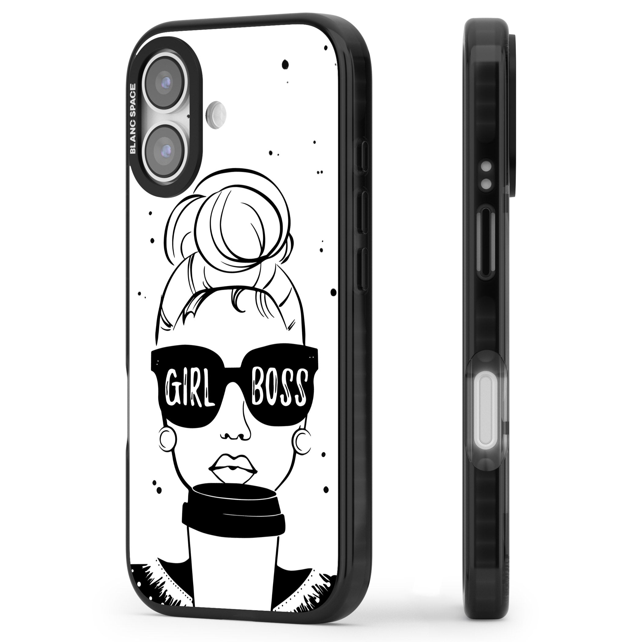 Girl Boss iPhone 17 Impact Black Phone Case Side Profile