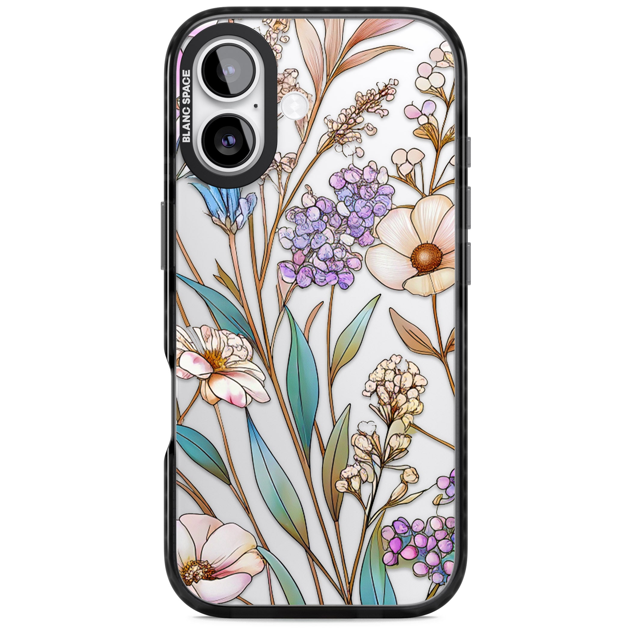 Glass Wildflower Mix iPhone 17 Impact Black Phone Case