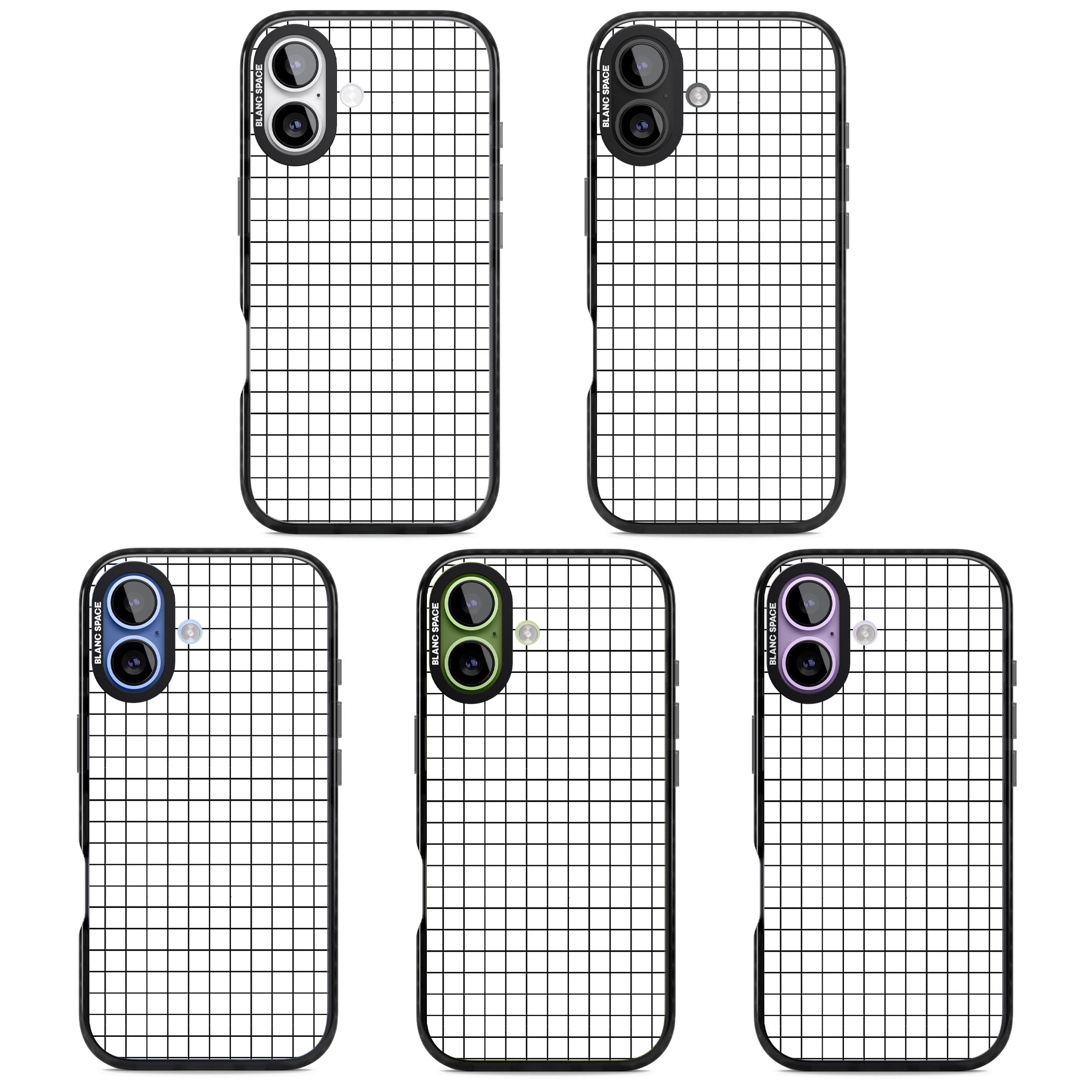 Minimal Black Grid iPhone 17 Impact Black Phone Case APT Impact Protection