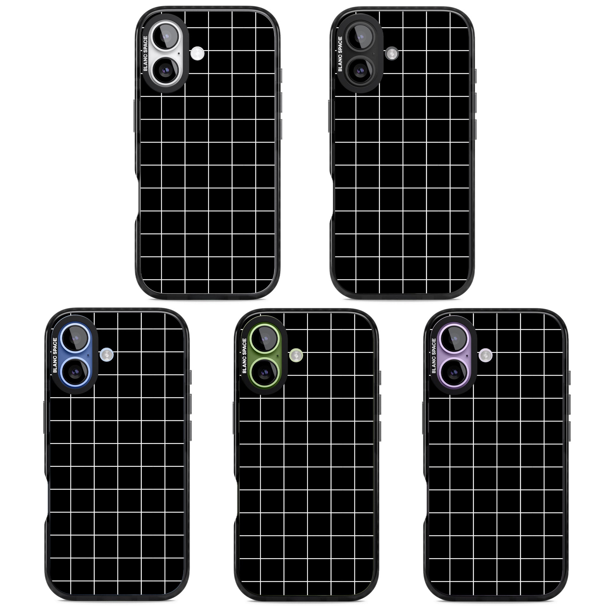 Minimalist Grid Pattern Black iPhone 17 Impact Black Phone Case APT Impact Protection