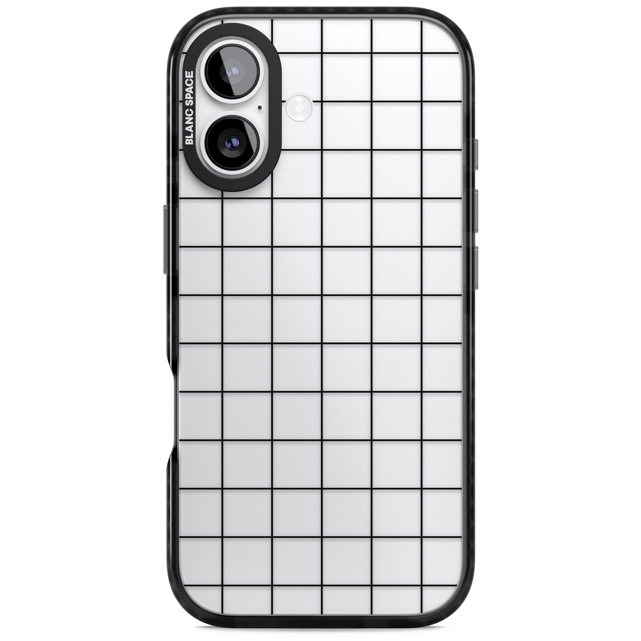 Simplistic Large Grid iPhone 17 Impact Black Phone Case