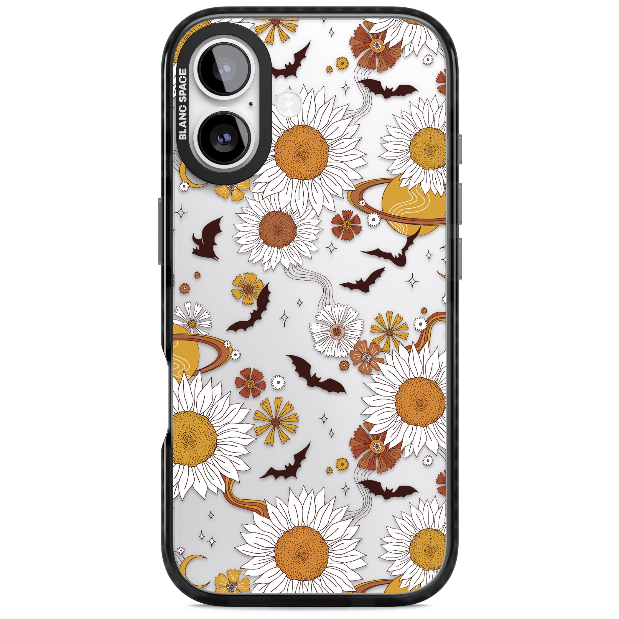 Halloween Bats And Planets iPhone 17 Impact Black Phone Case