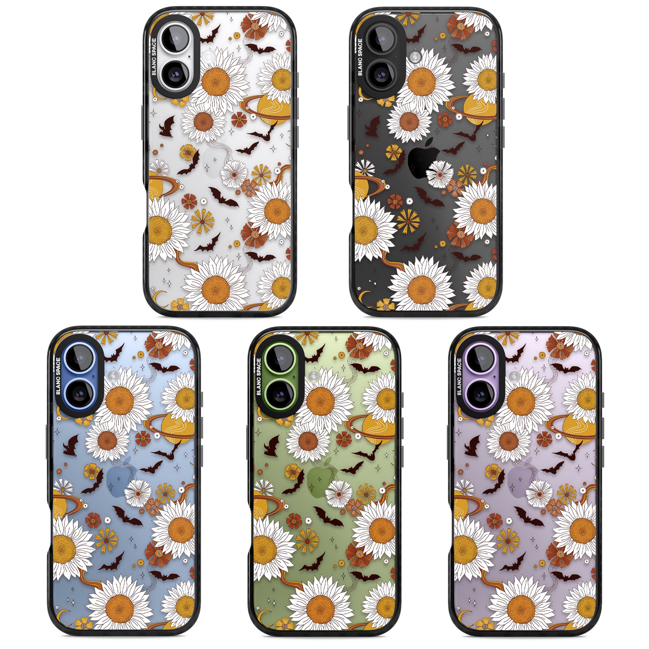 Halloween Bats And Planets iPhone 17 Impact Black Phone Case APT Impact Protection