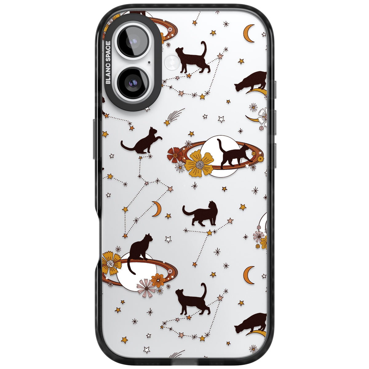 Cats And Astrology iPhone 16 / iPhone 16 Plus / iPhone 17 Impact Black Phone Case front