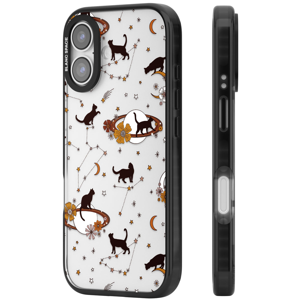 Cats And Astrology iPhone 16 / iPhone 16 Plus / iPhone 17 Impact Black Phone Case side