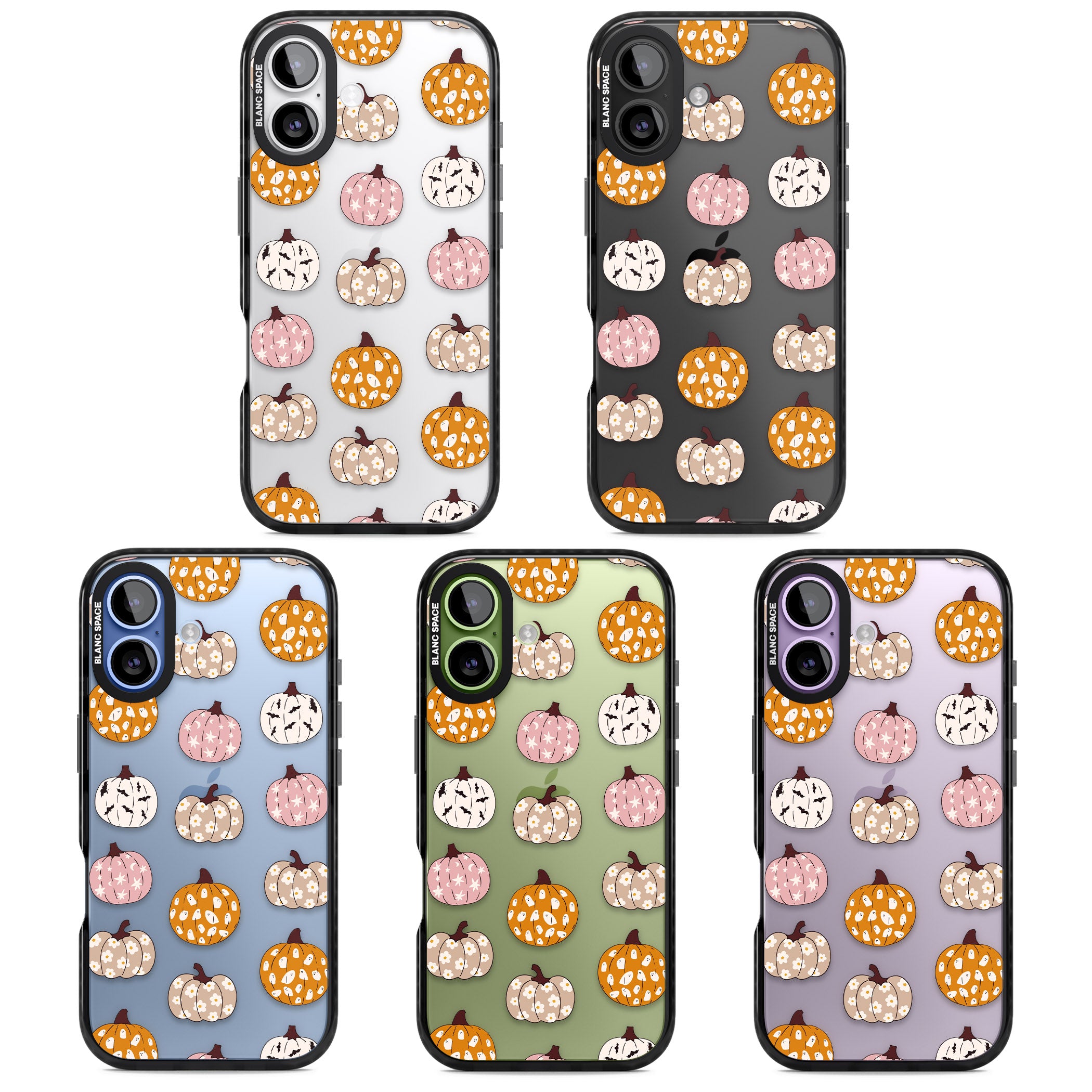 Floral Pumpkins iPhone 17 Impact Black Phone Case APT Impact Protection