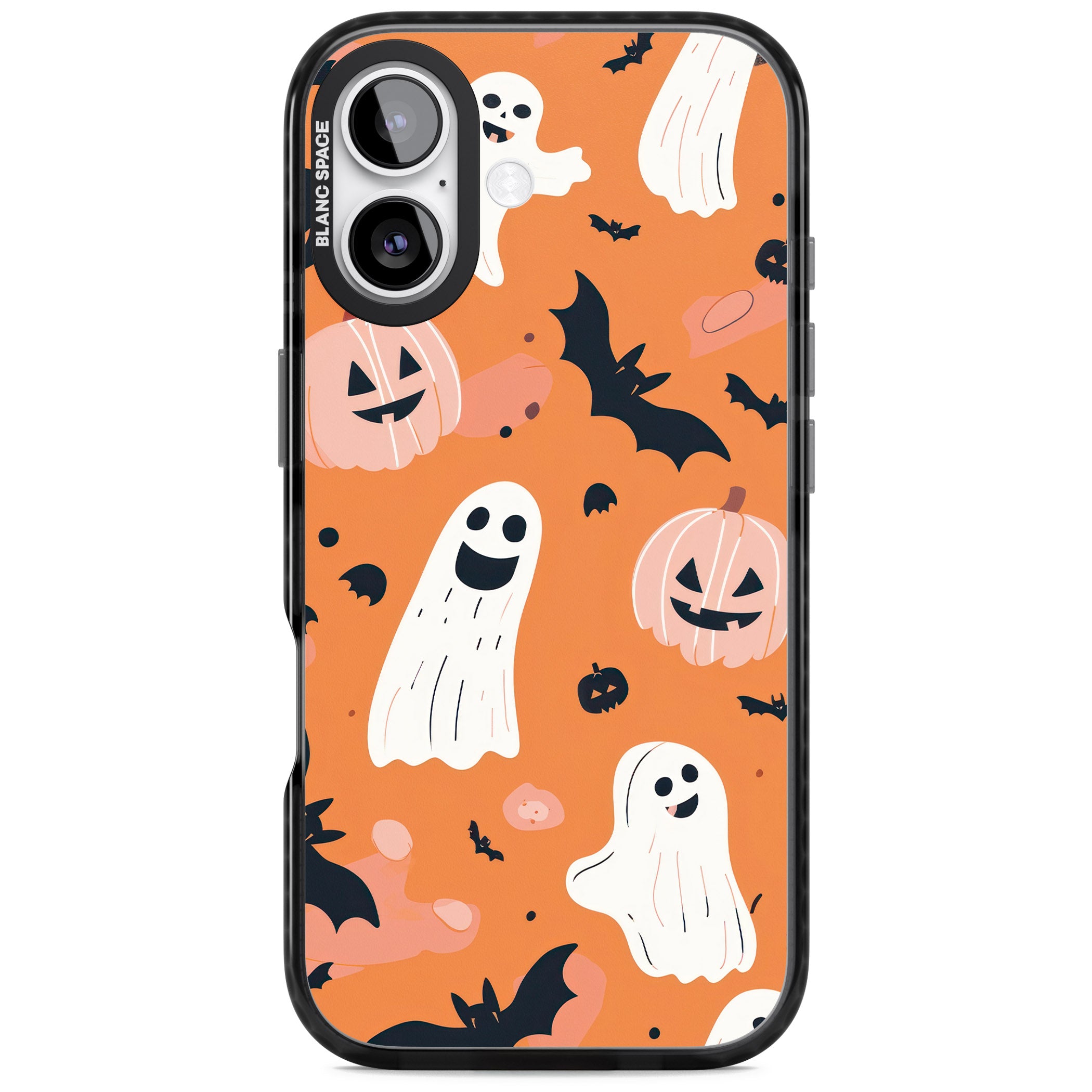 Orange Halloween Pattern iPhone 17 Impact Black Phone Case