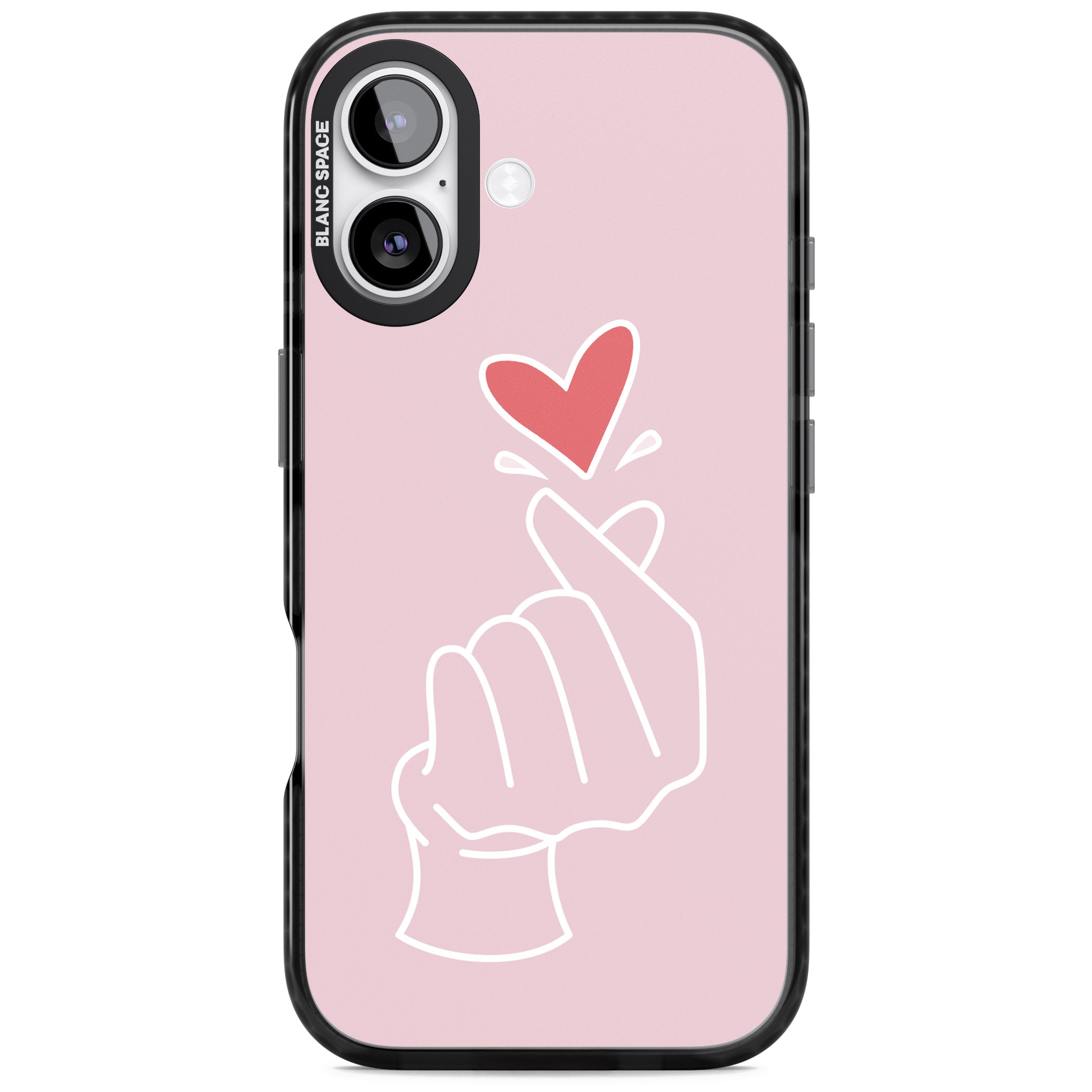 Pink Heart Hand iPhone 17 Impact Black Phone Case