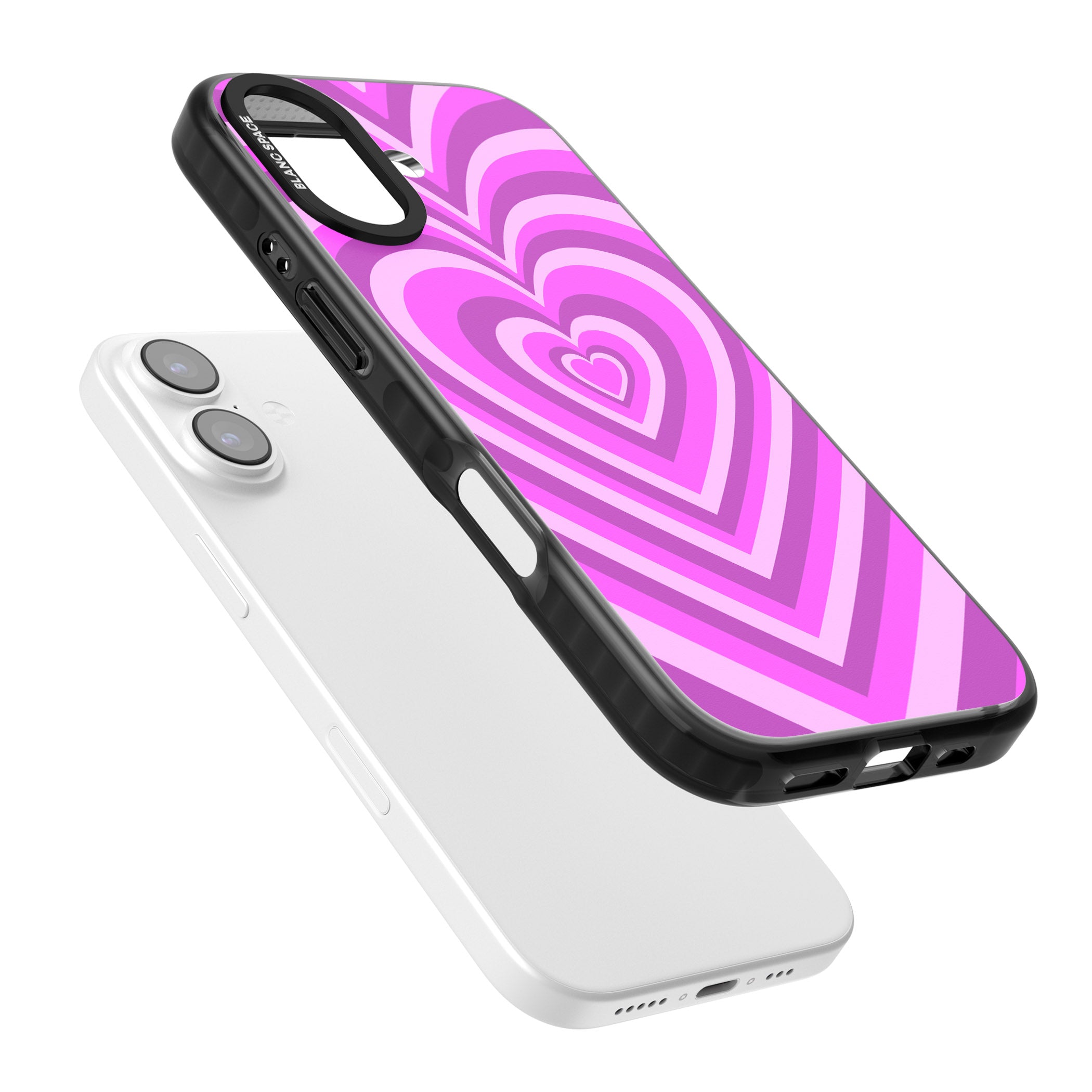 Pink Heart Illusion iPhone 17 Impact Black Phone Case Colours
